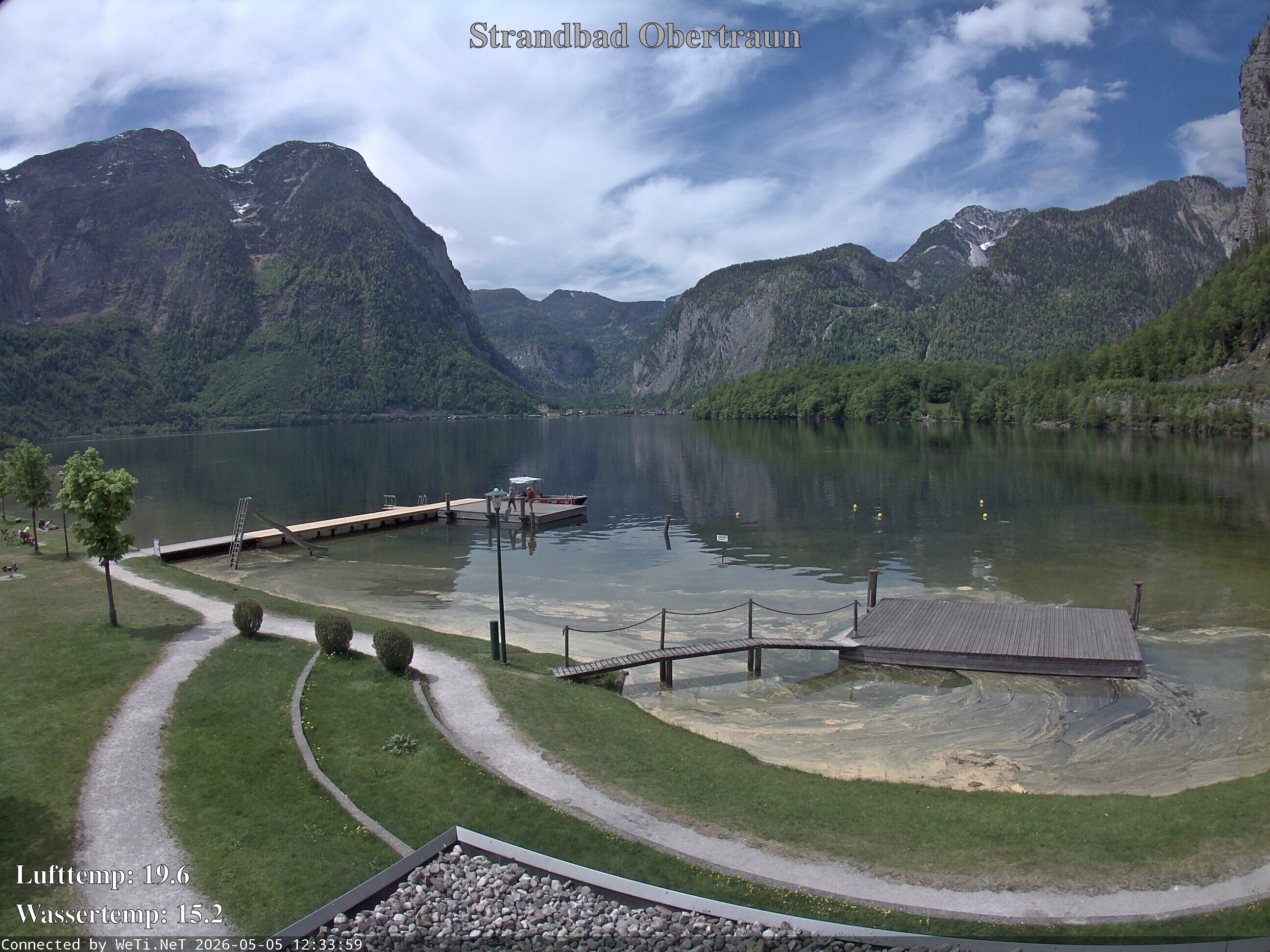 Archiv Foto Webcam Hallstätter See: Strandbad Obertraun