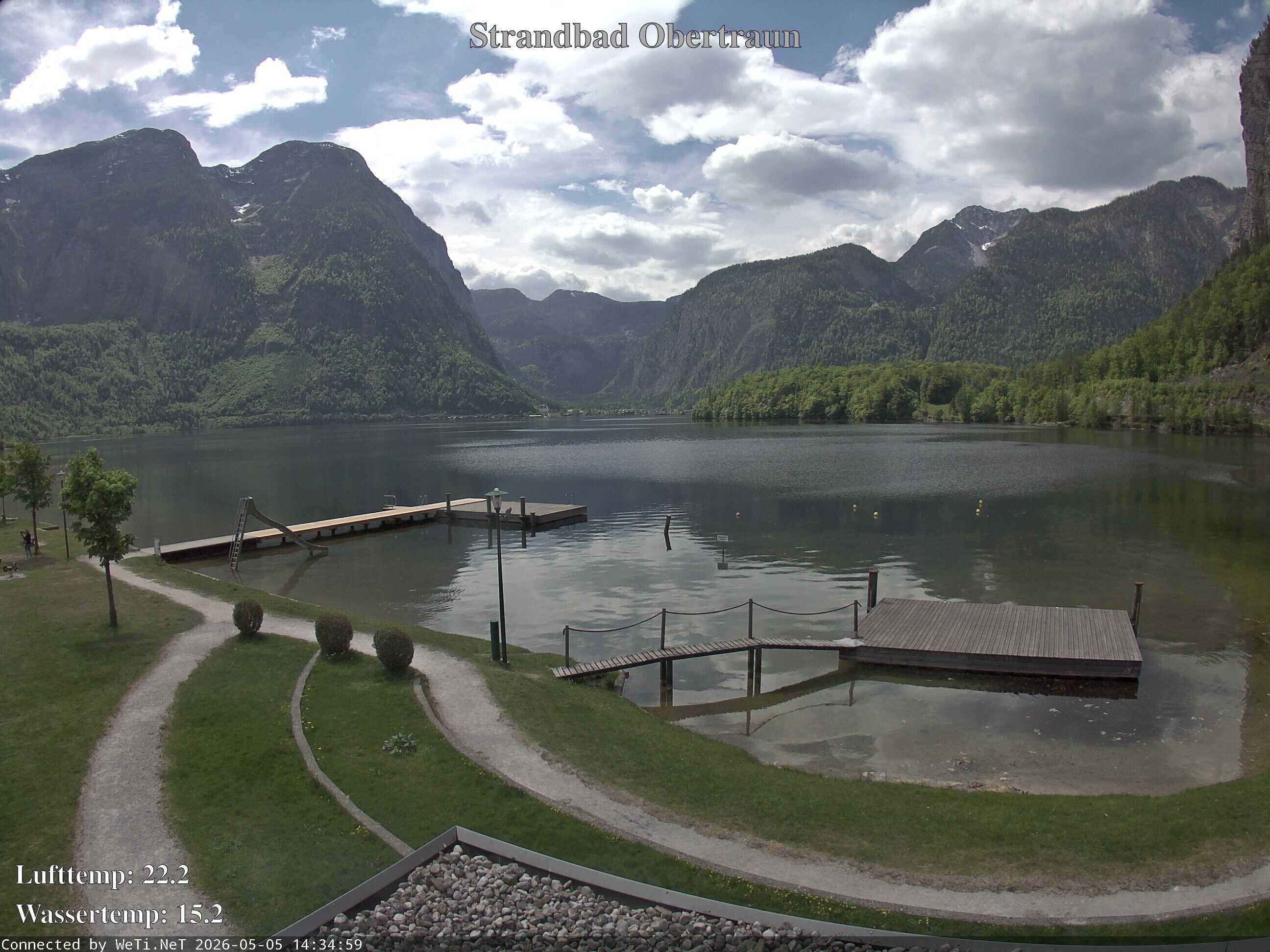 Archiv Foto Webcam Hallstätter See: Strandbad Obertraun