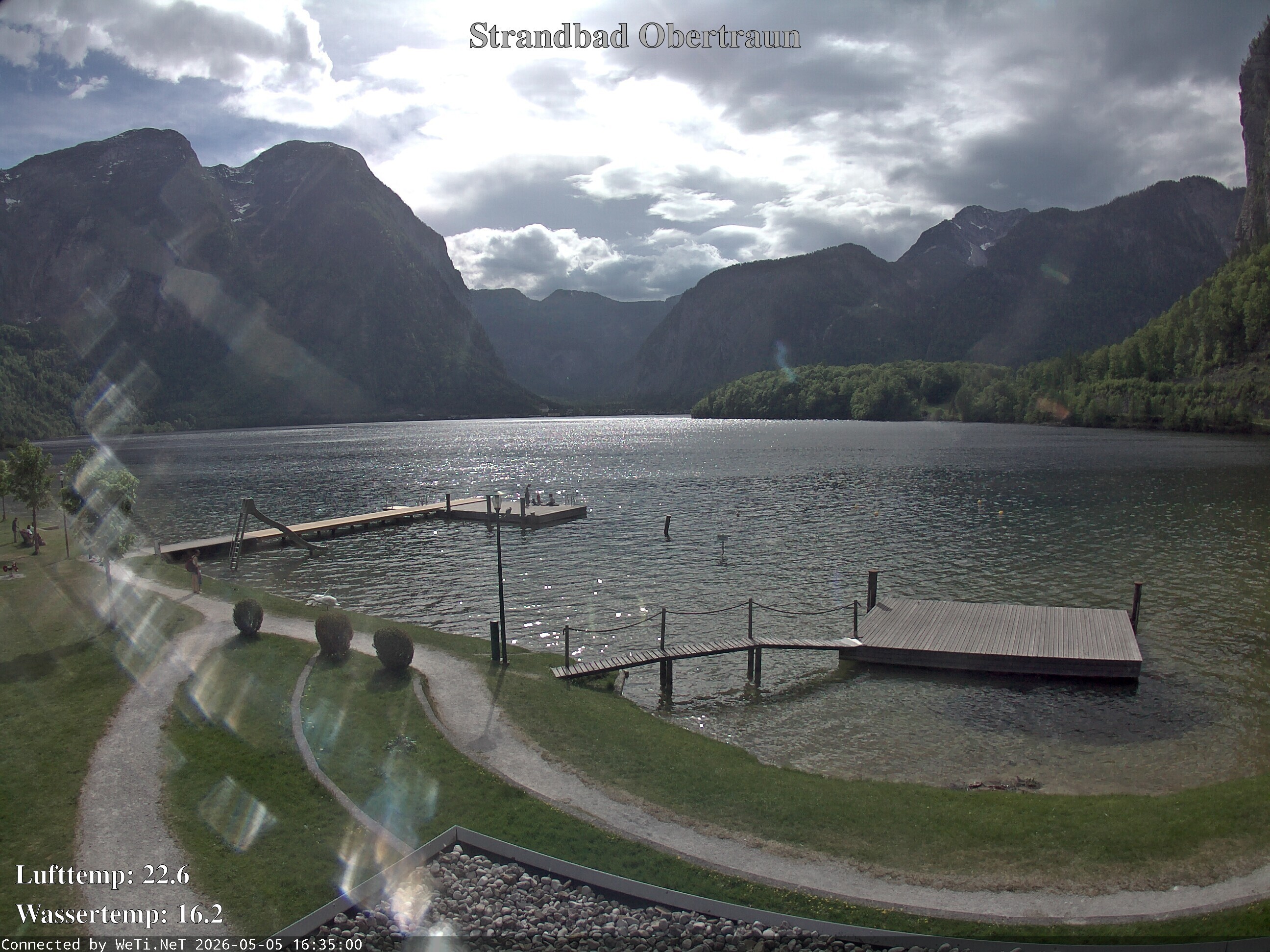 Archiv Foto Webcam Hallstätter See: Strandbad Obertraun