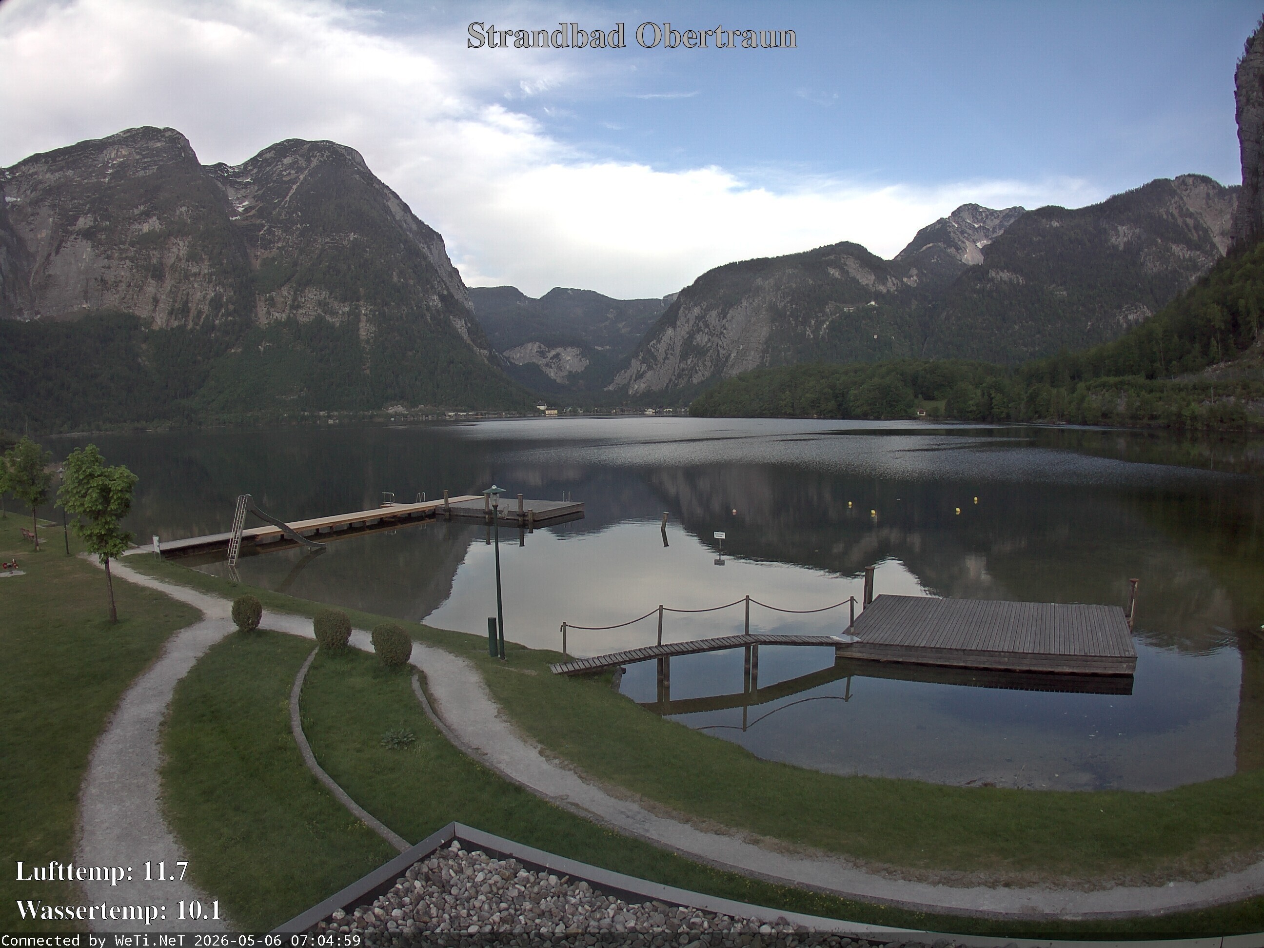 Archiv Foto Webcam Hallstätter See: Strandbad Obertraun