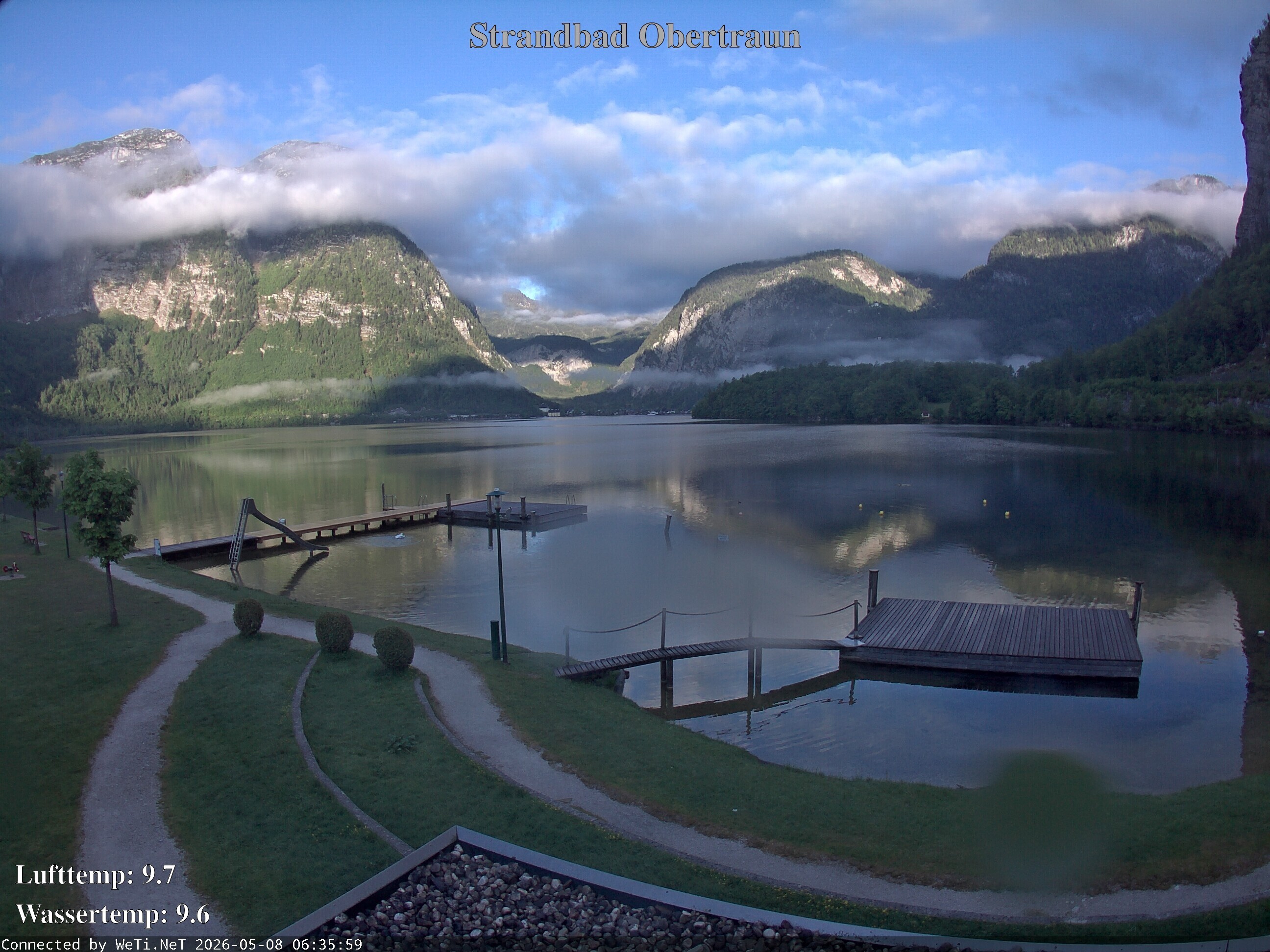 Archiv Foto Webcam Hallstätter See: Strandbad Obertraun