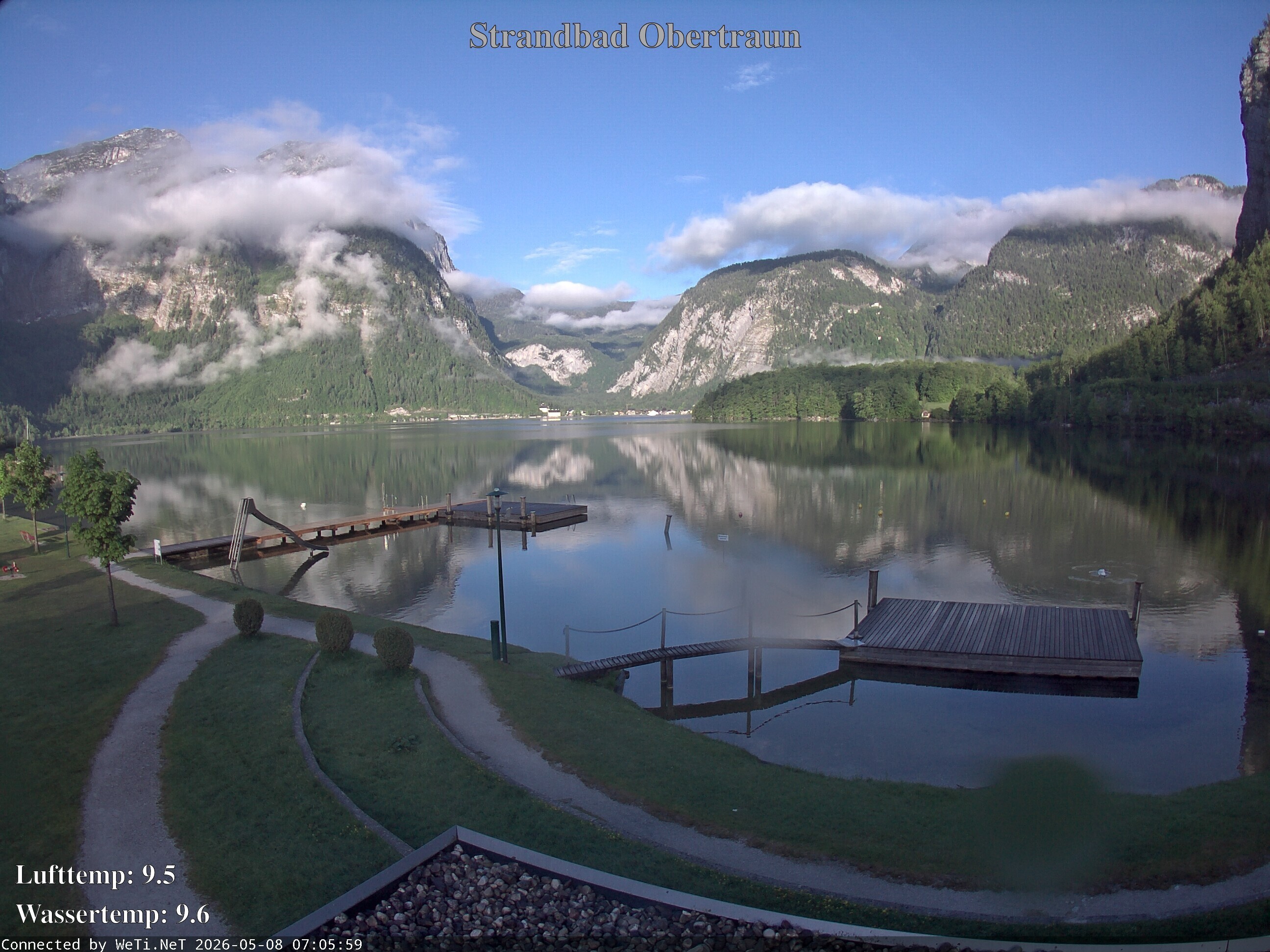 Archiv Foto Webcam Hallstätter See: Strandbad Obertraun