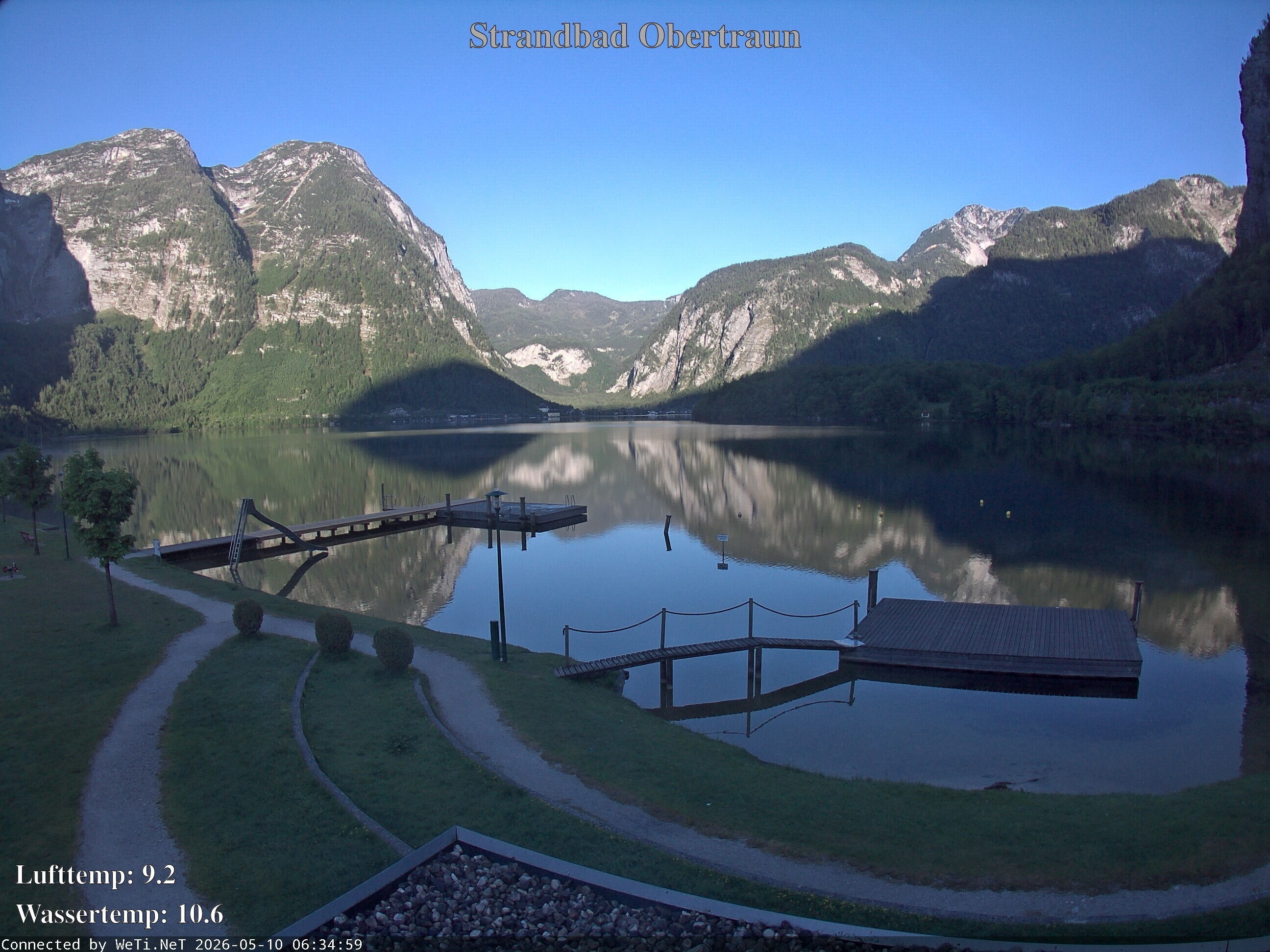 Archiv Foto Webcam Hallstätter See: Strandbad Obertraun