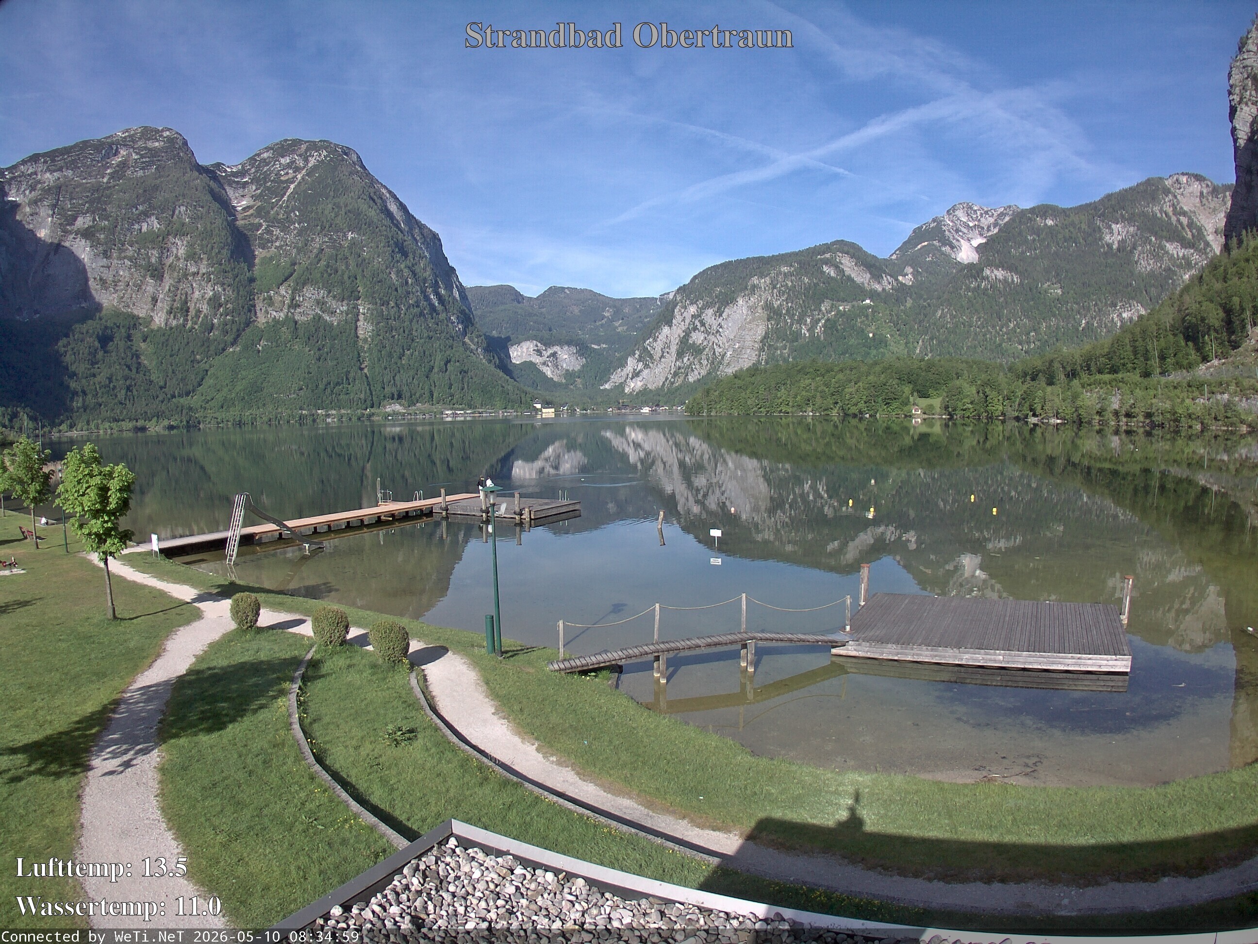 Archiv Foto Webcam Hallstätter See: Strandbad Obertraun