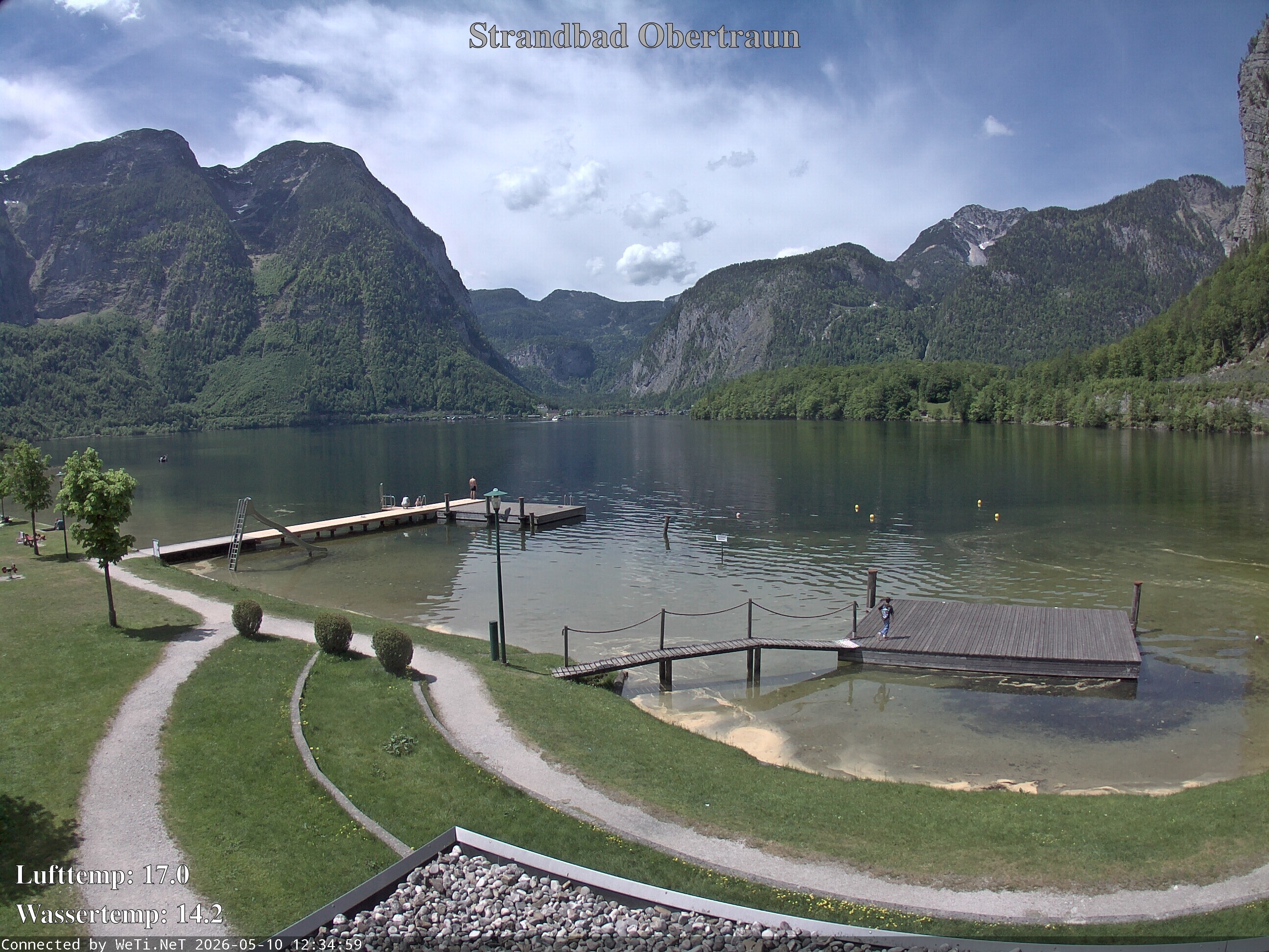 Archiv Foto Webcam Hallstätter See: Strandbad Obertraun