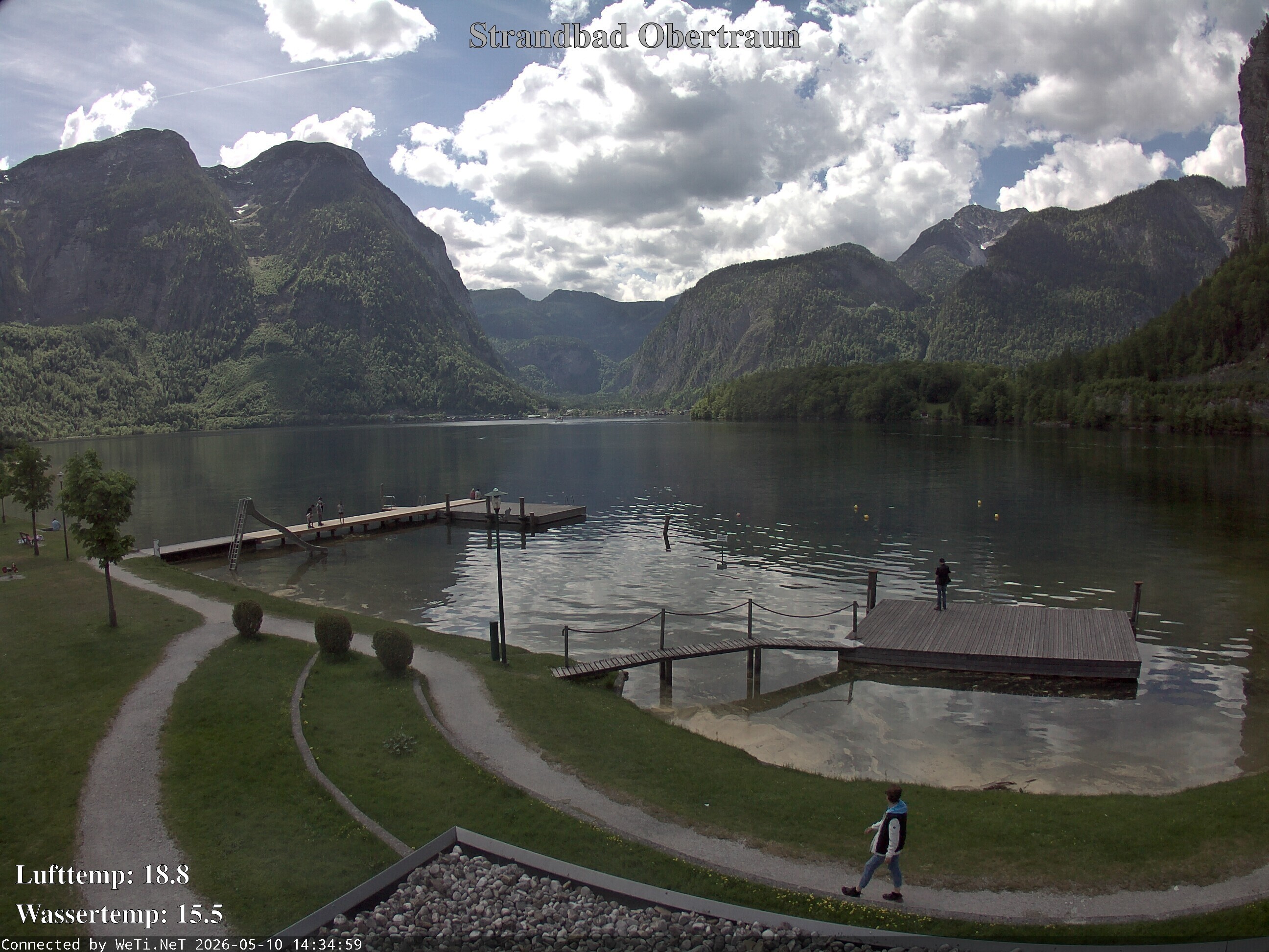 Archiv Foto Webcam Hallstätter See: Strandbad Obertraun