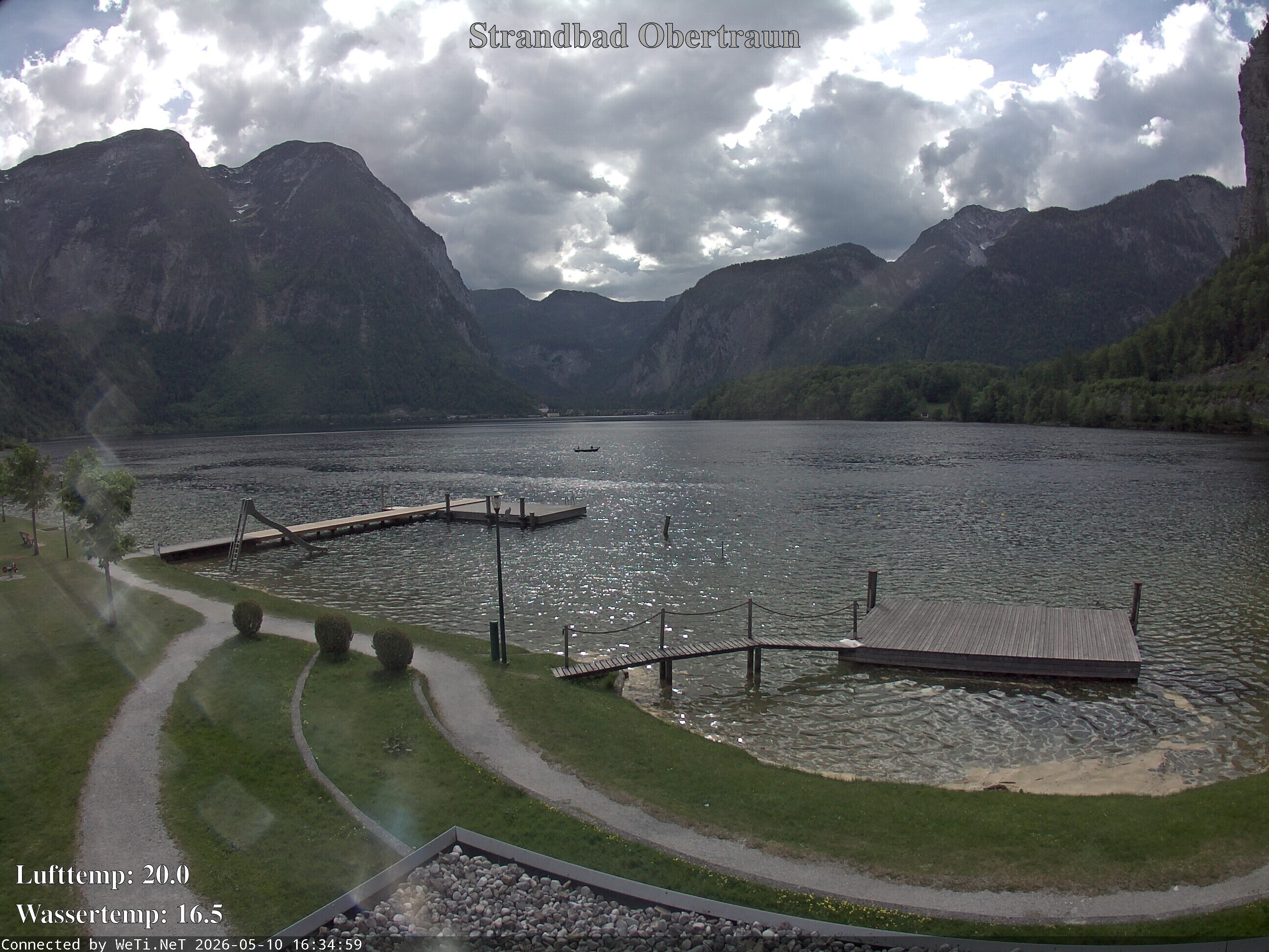 Archiv Foto Webcam Hallstätter See: Strandbad Obertraun