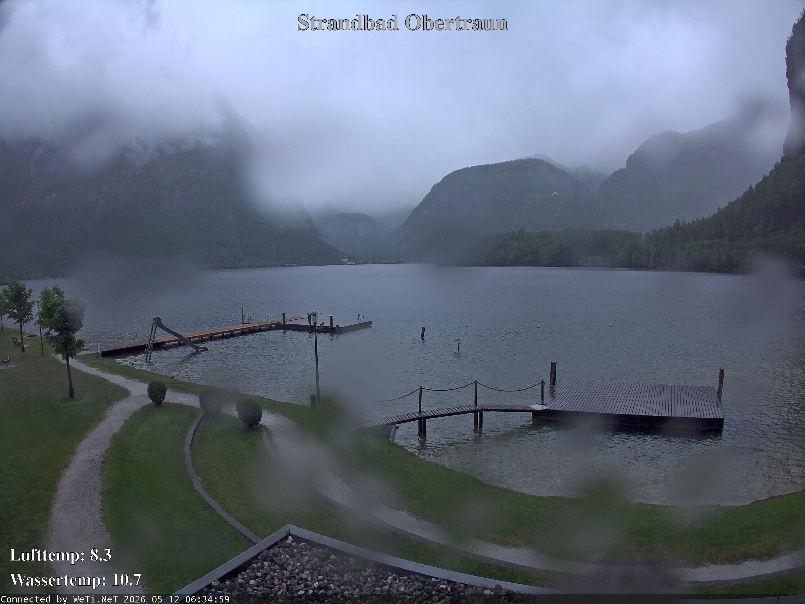 Archiv Foto Webcam Hallstätter See: Strandbad Obertraun