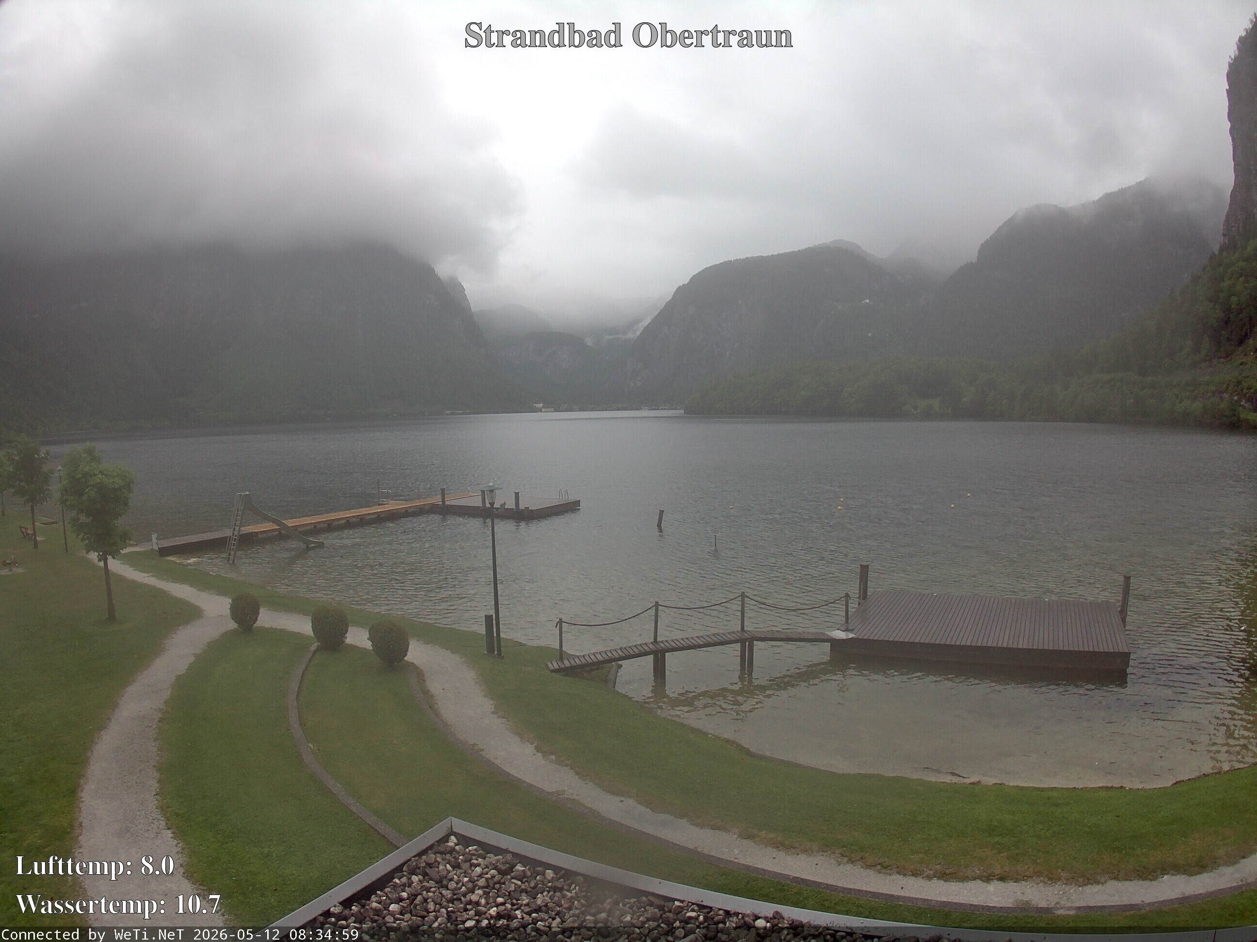 Archiv Foto Webcam Hallstätter See: Strandbad Obertraun