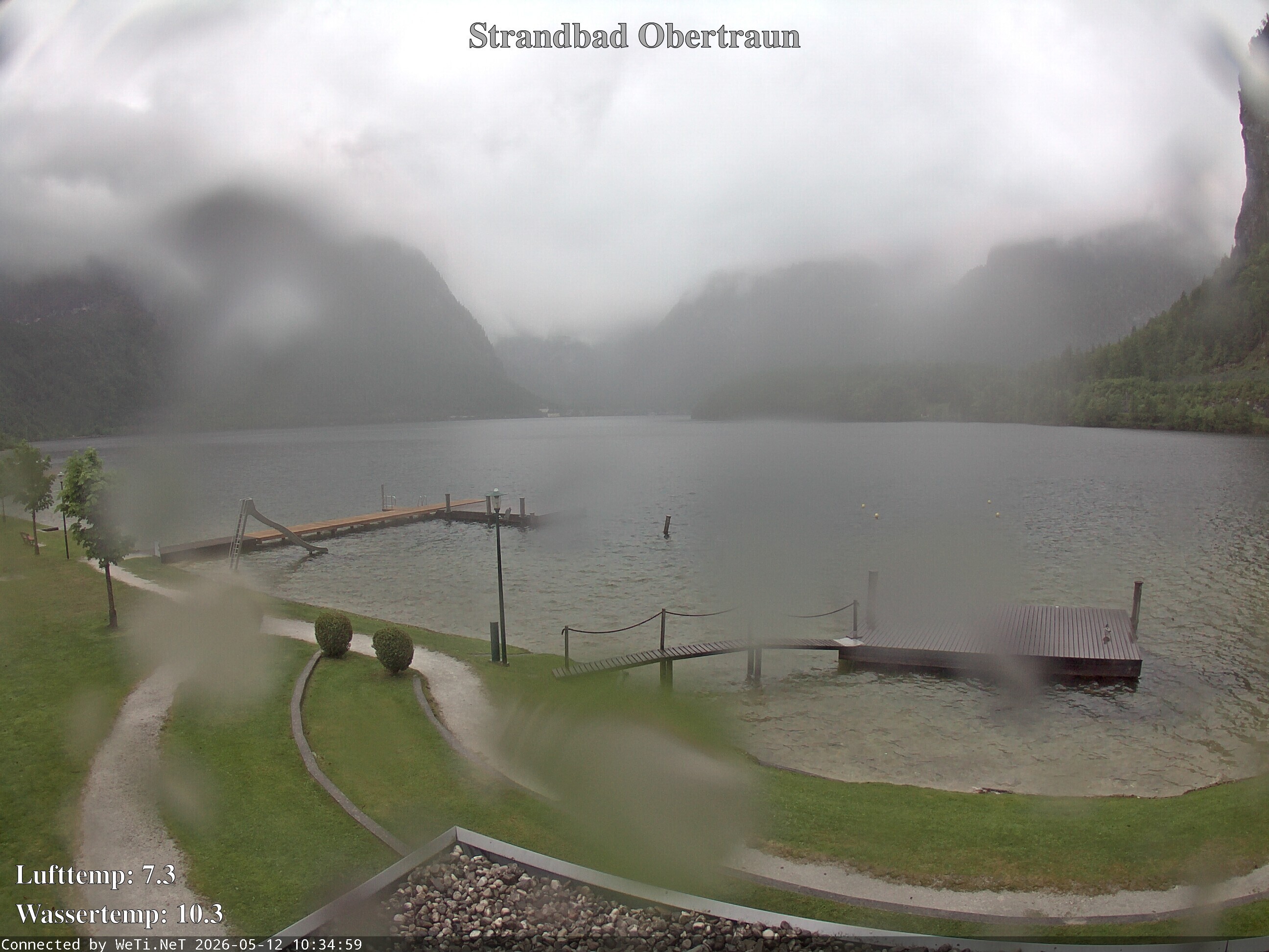 Archiv Foto Webcam Hallstätter See: Strandbad Obertraun