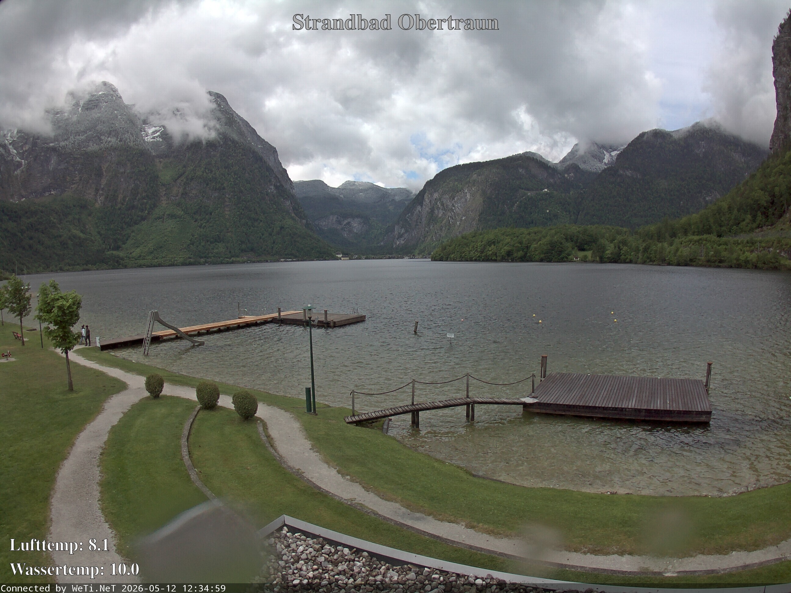 Archiv Foto Webcam Hallstätter See: Strandbad Obertraun