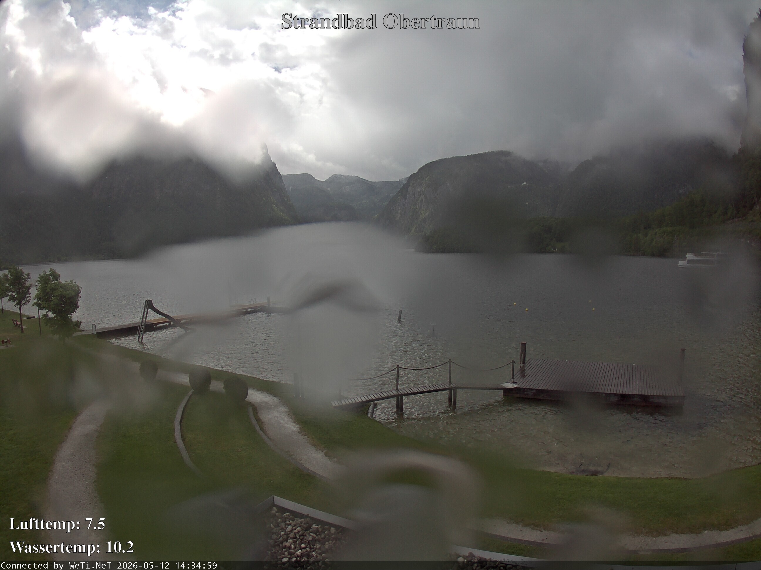 Archiv Foto Webcam Hallstätter See: Strandbad Obertraun