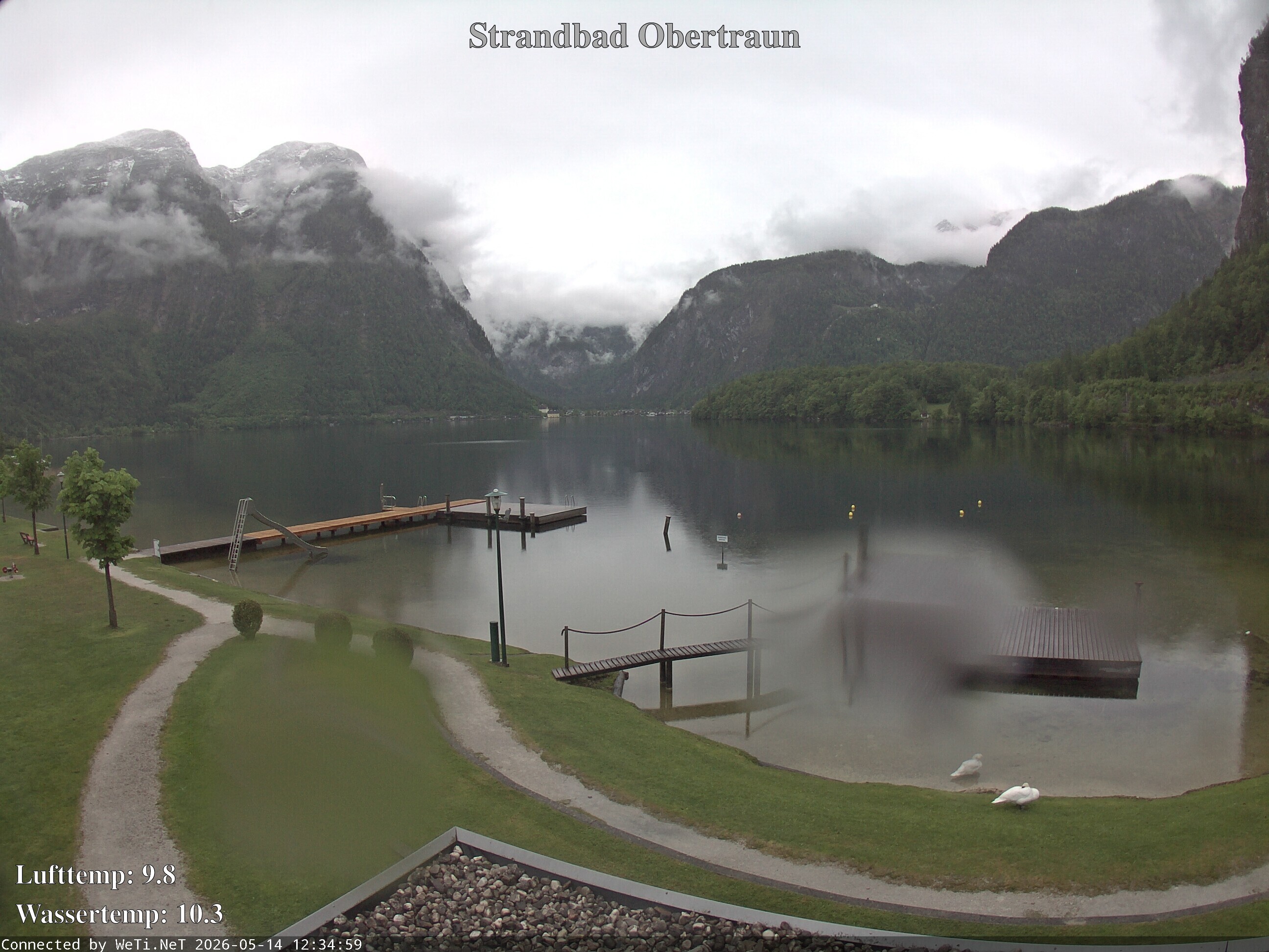 Archiv Foto Webcam Hallstätter See: Strandbad Obertraun