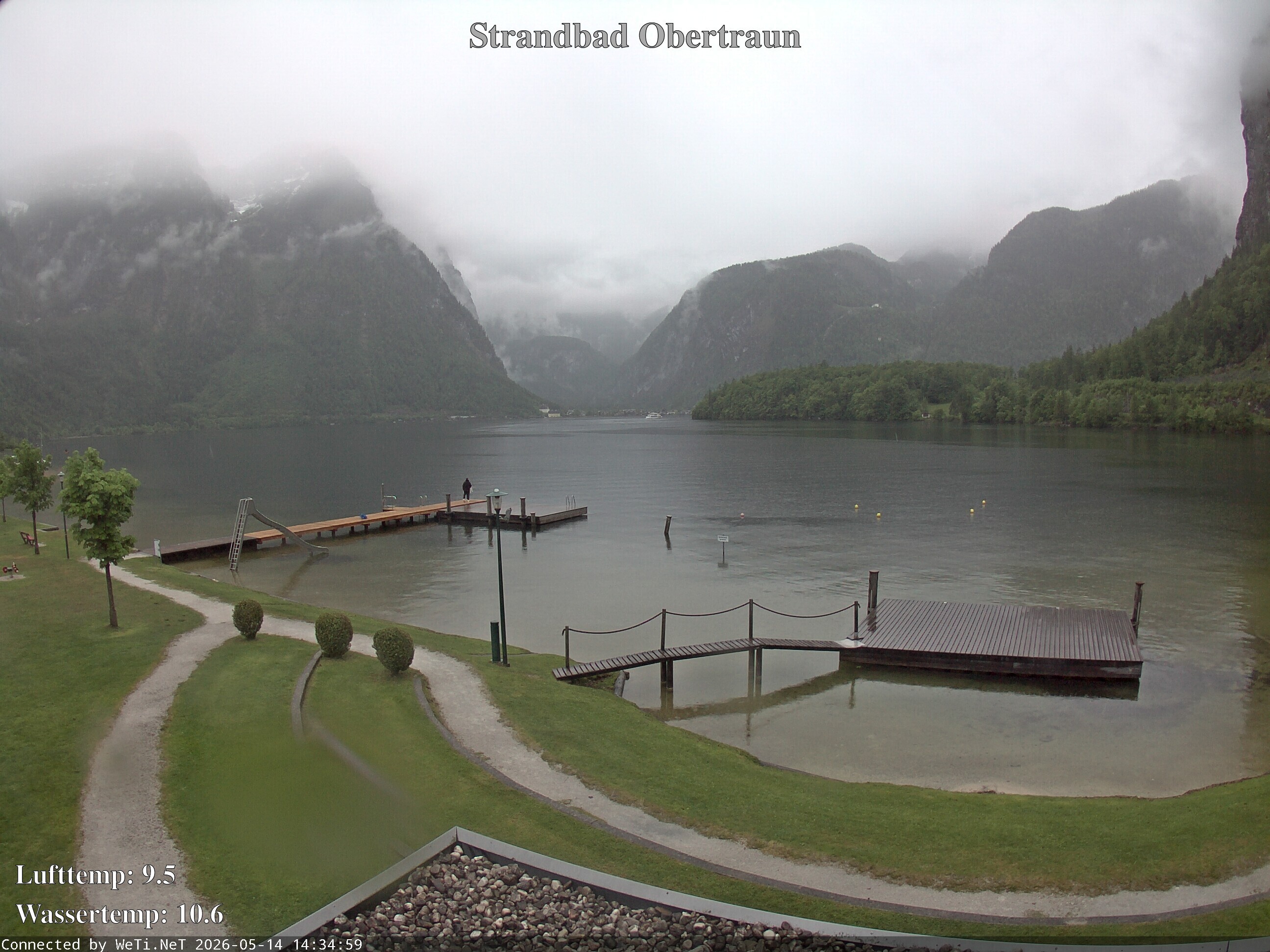 Archiv Foto Webcam Hallstätter See: Strandbad Obertraun