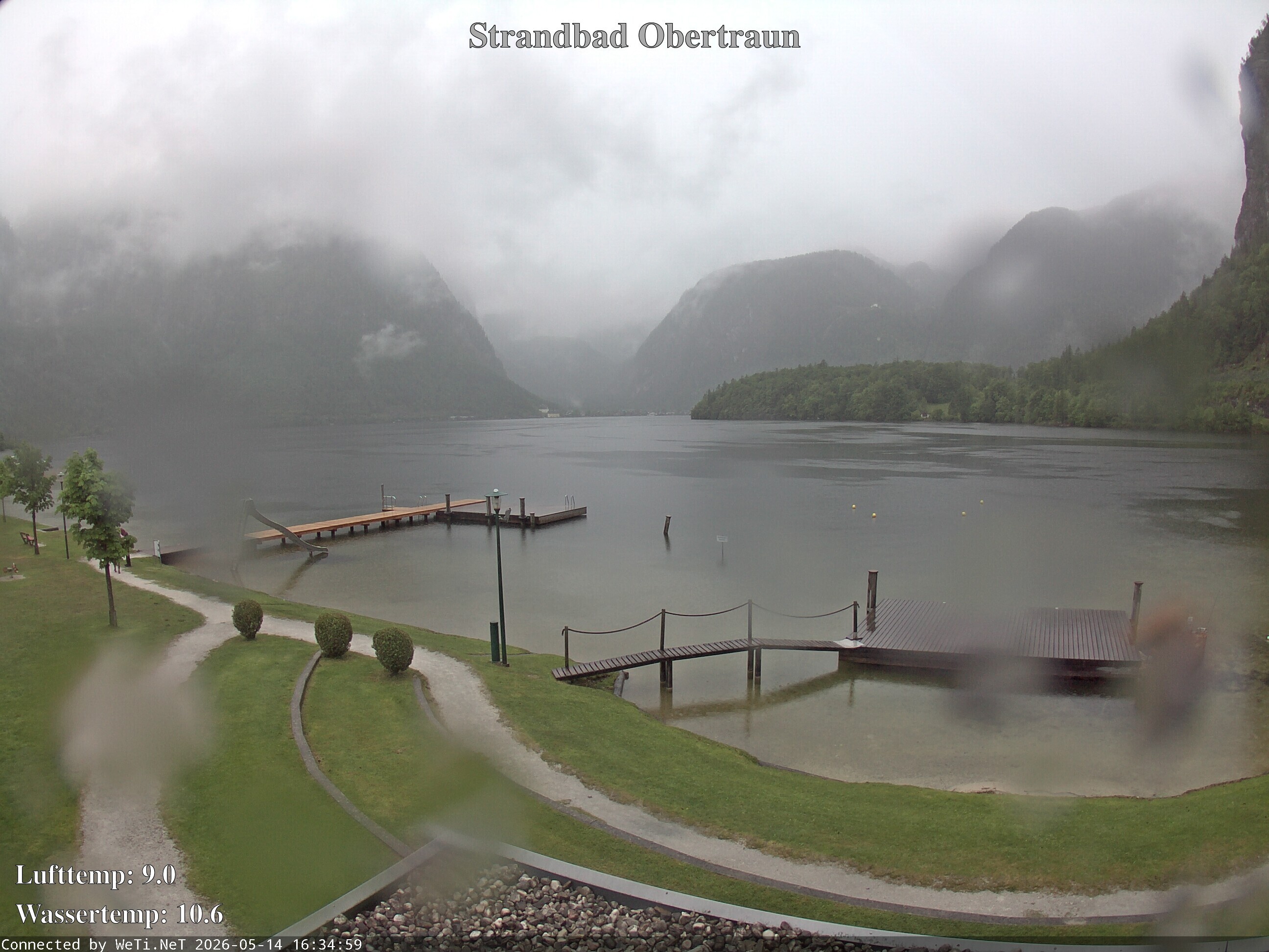 Archiv Foto Webcam Hallstätter See: Strandbad Obertraun