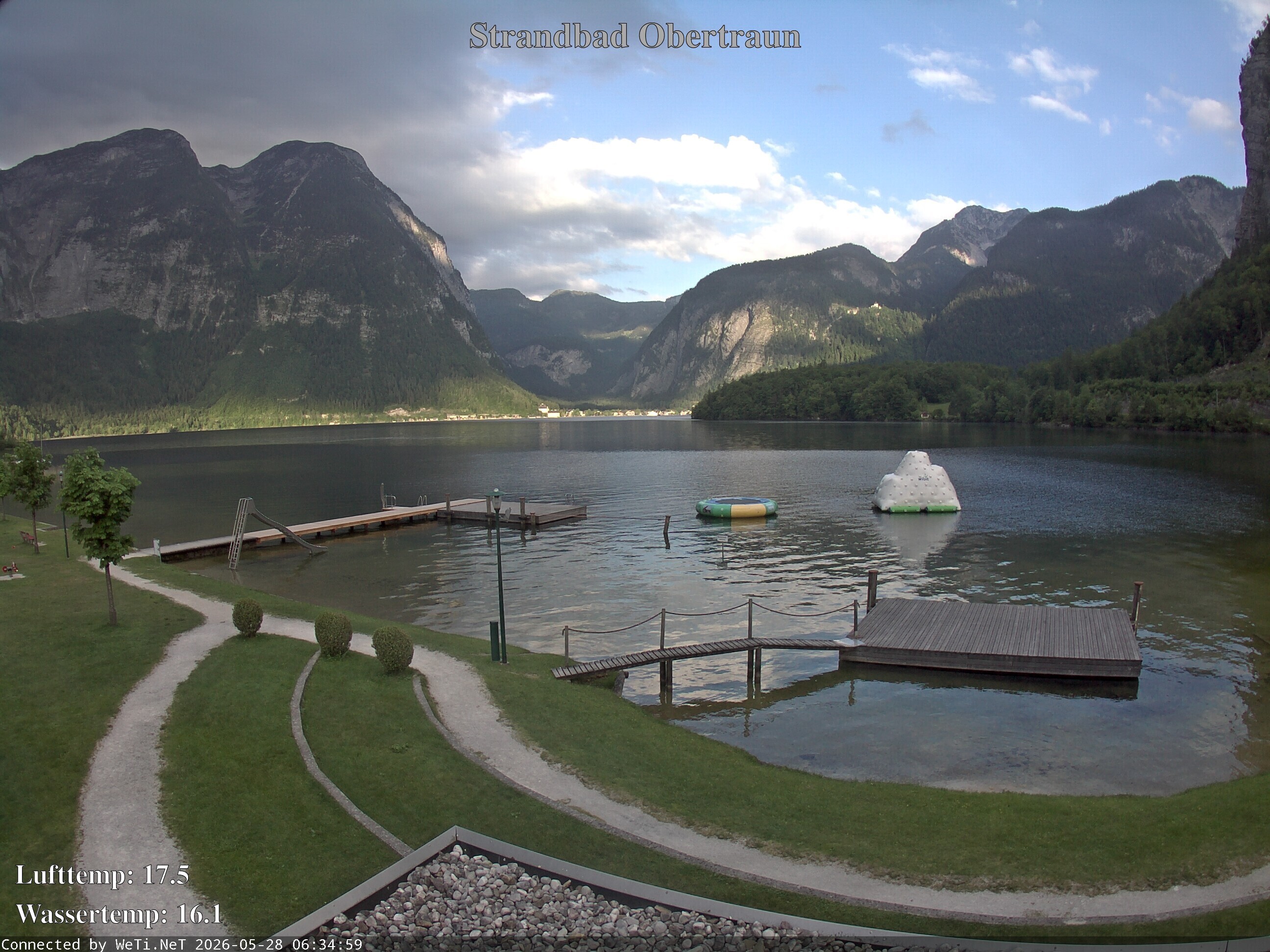 Archiv Foto Webcam Hallstätter See: Strandbad Obertraun