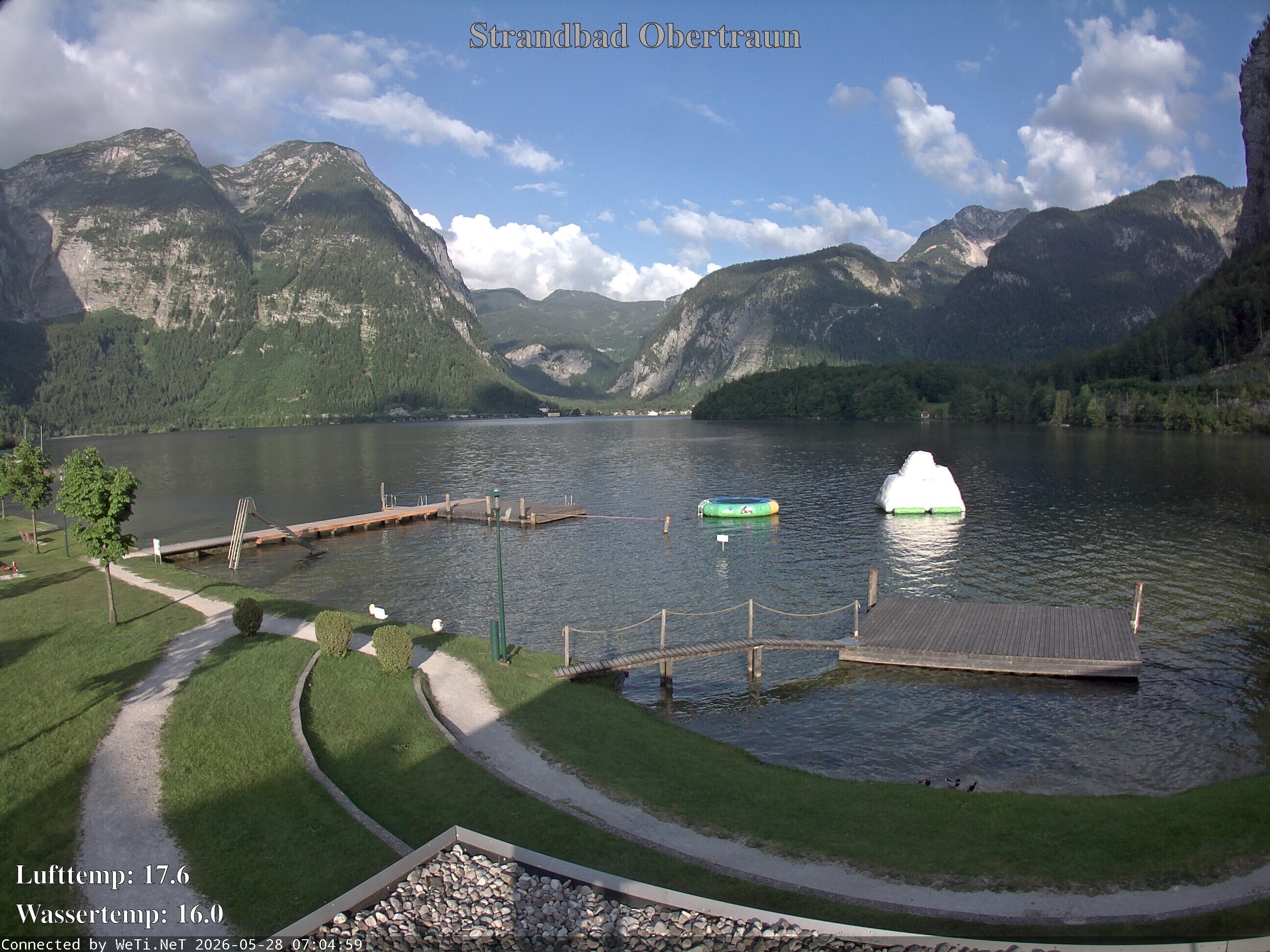 Archiv Foto Webcam Hallstätter See: Strandbad Obertraun