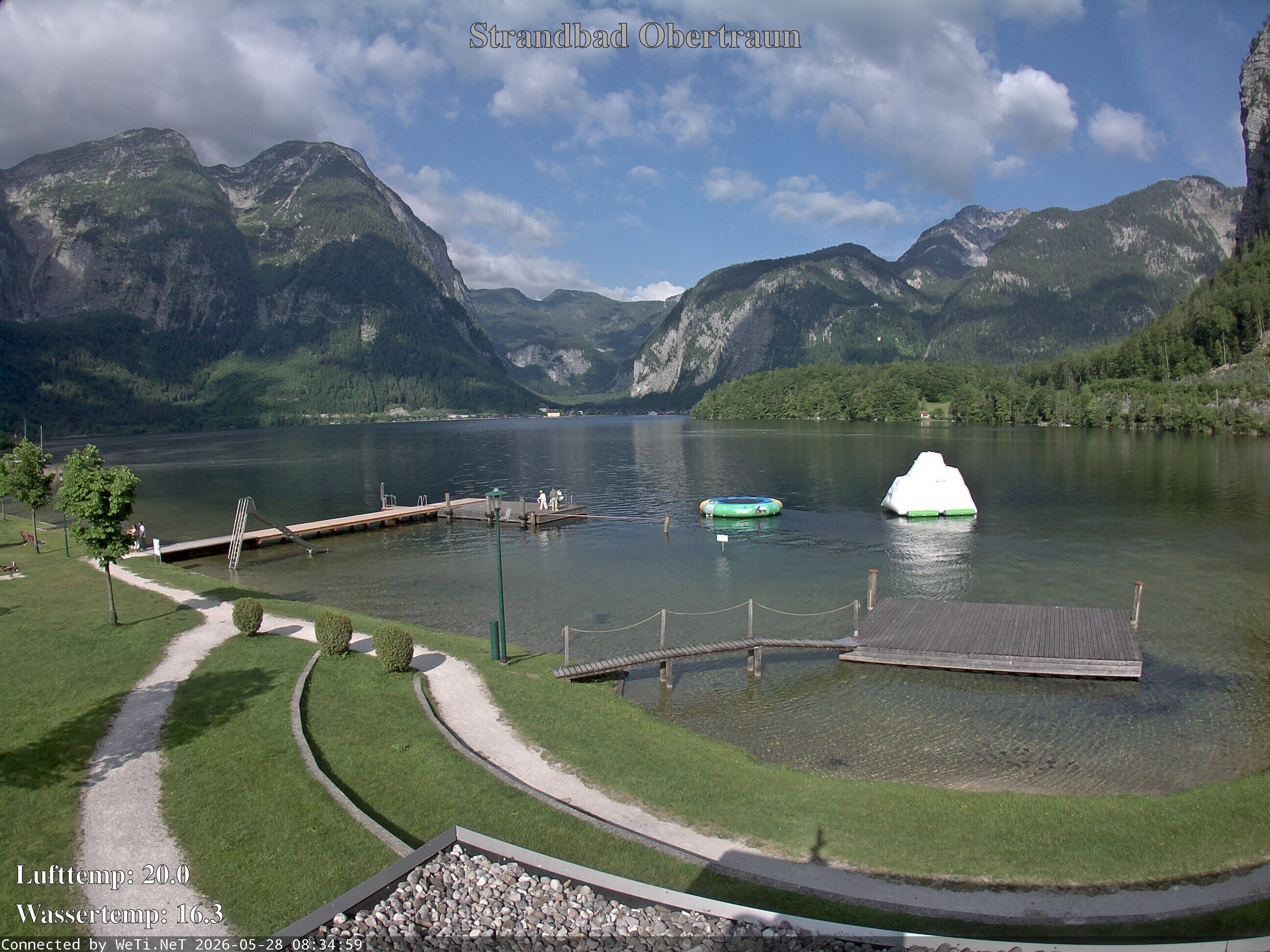 Archiv Foto Webcam Hallstätter See: Strandbad Obertraun