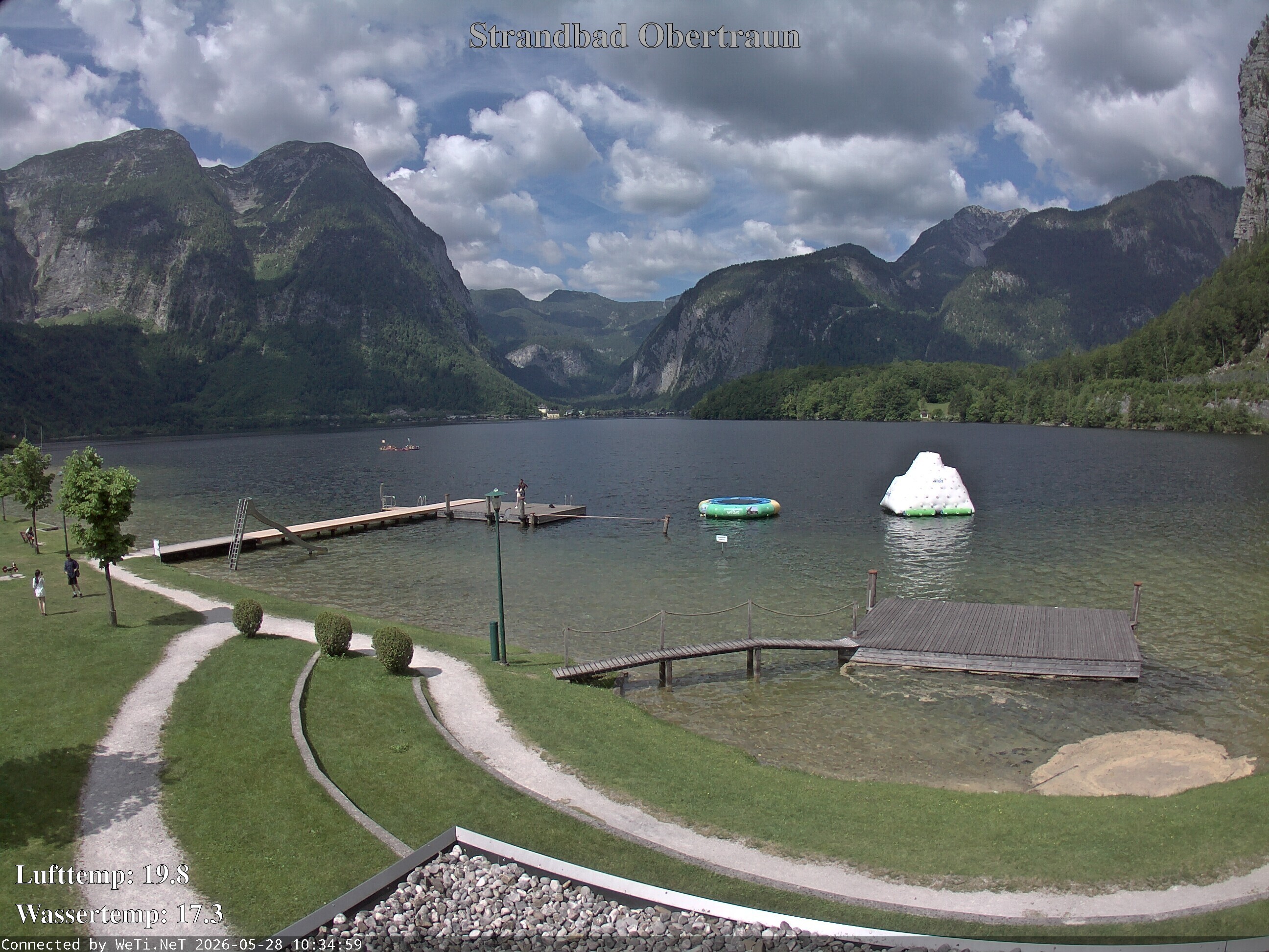 Archiv Foto Webcam Hallstätter See: Strandbad Obertraun