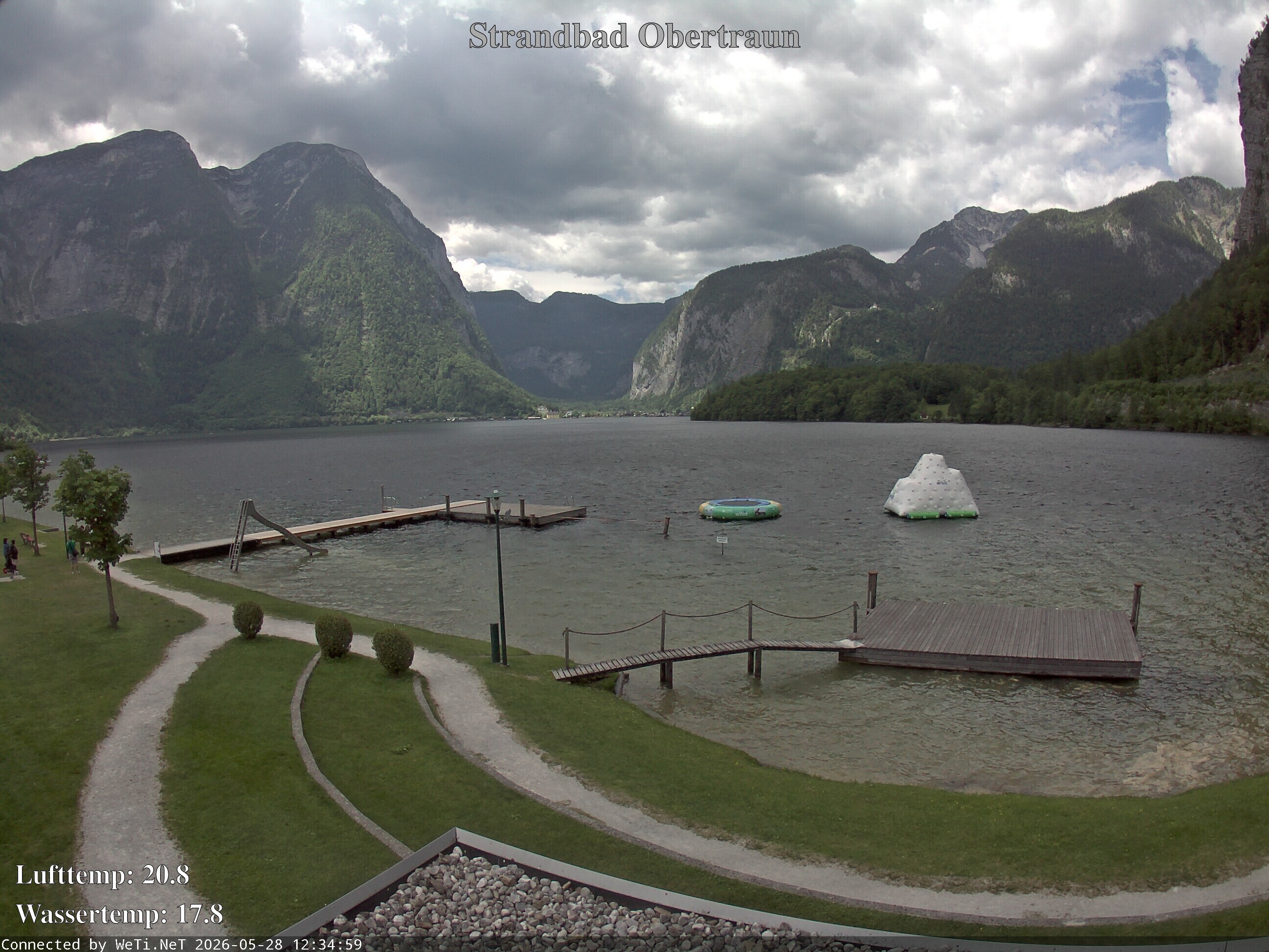 Archiv Foto Webcam Hallstätter See: Strandbad Obertraun