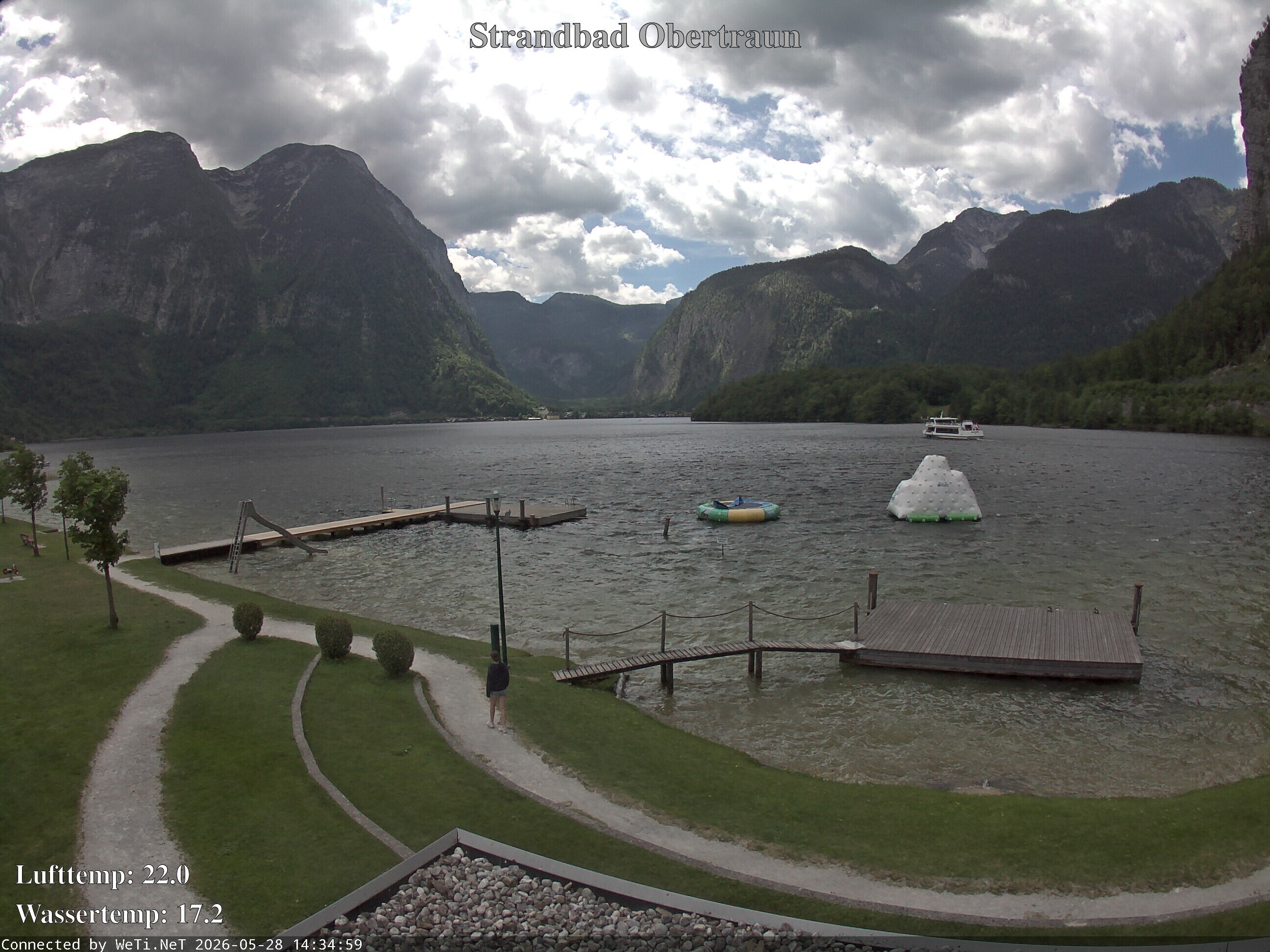 Archiv Foto Webcam Hallstätter See: Strandbad Obertraun