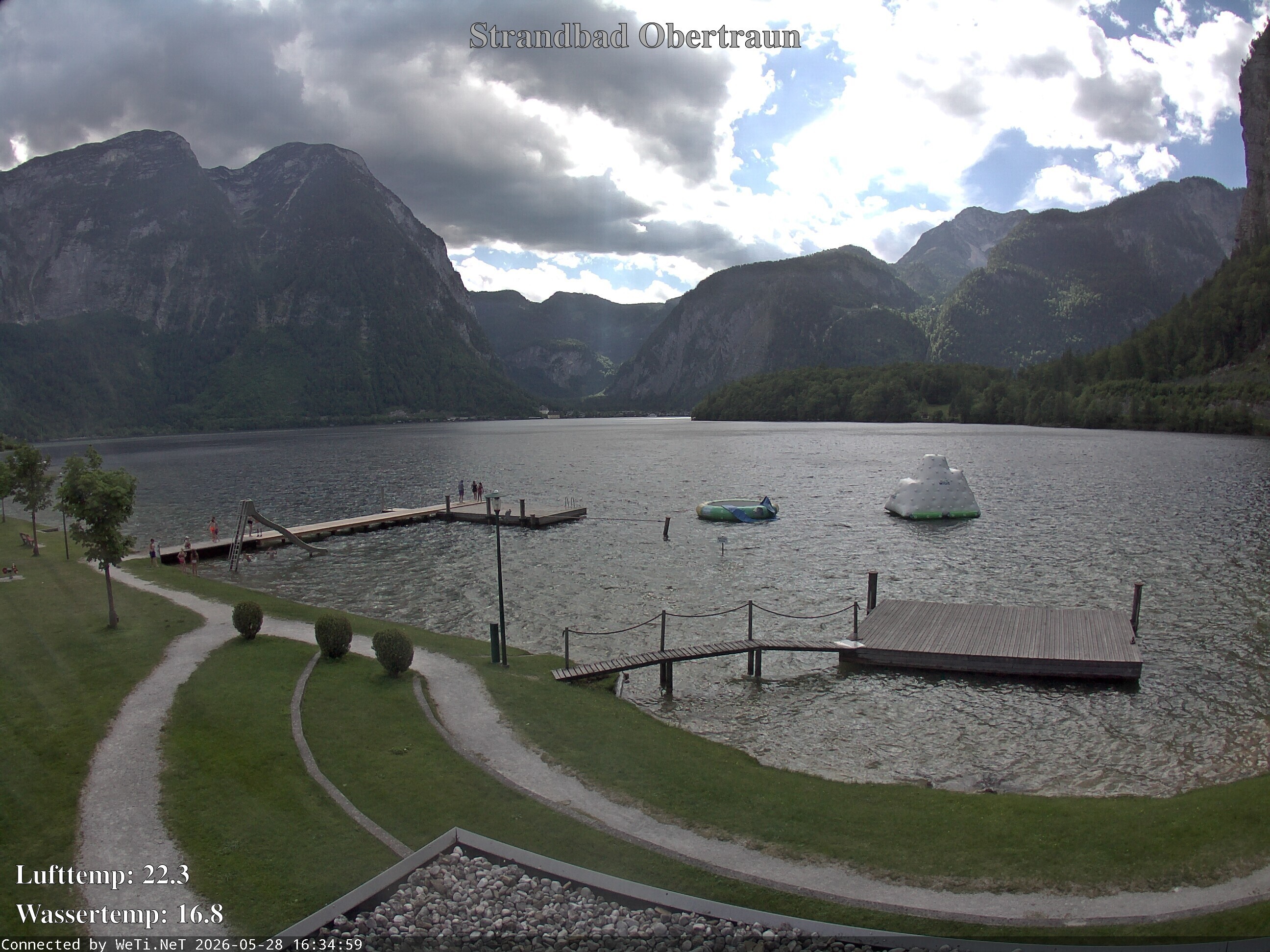 Archiv Foto Webcam Hallstätter See: Strandbad Obertraun