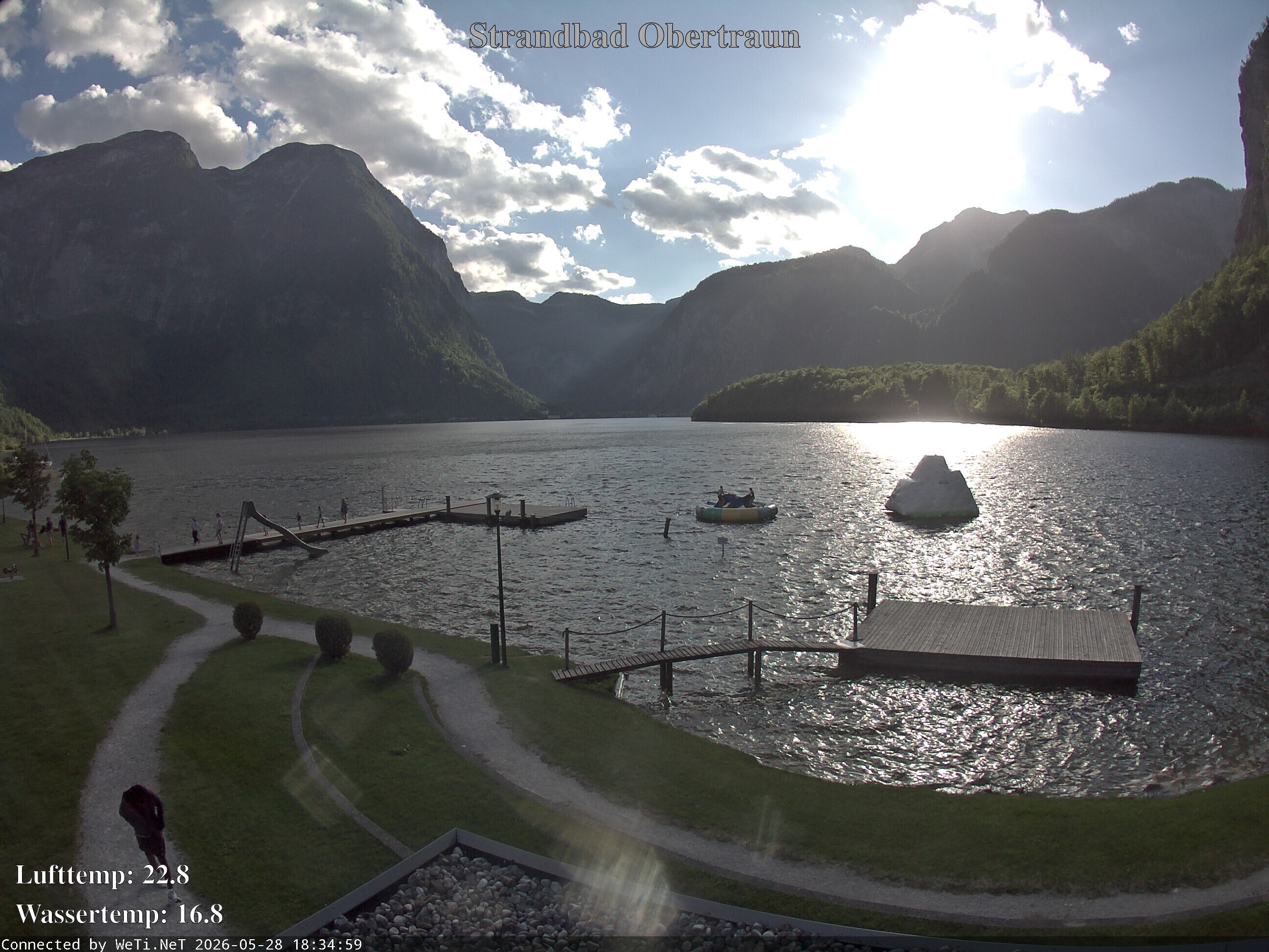 Archiv Foto Webcam Hallstätter See: Strandbad Obertraun