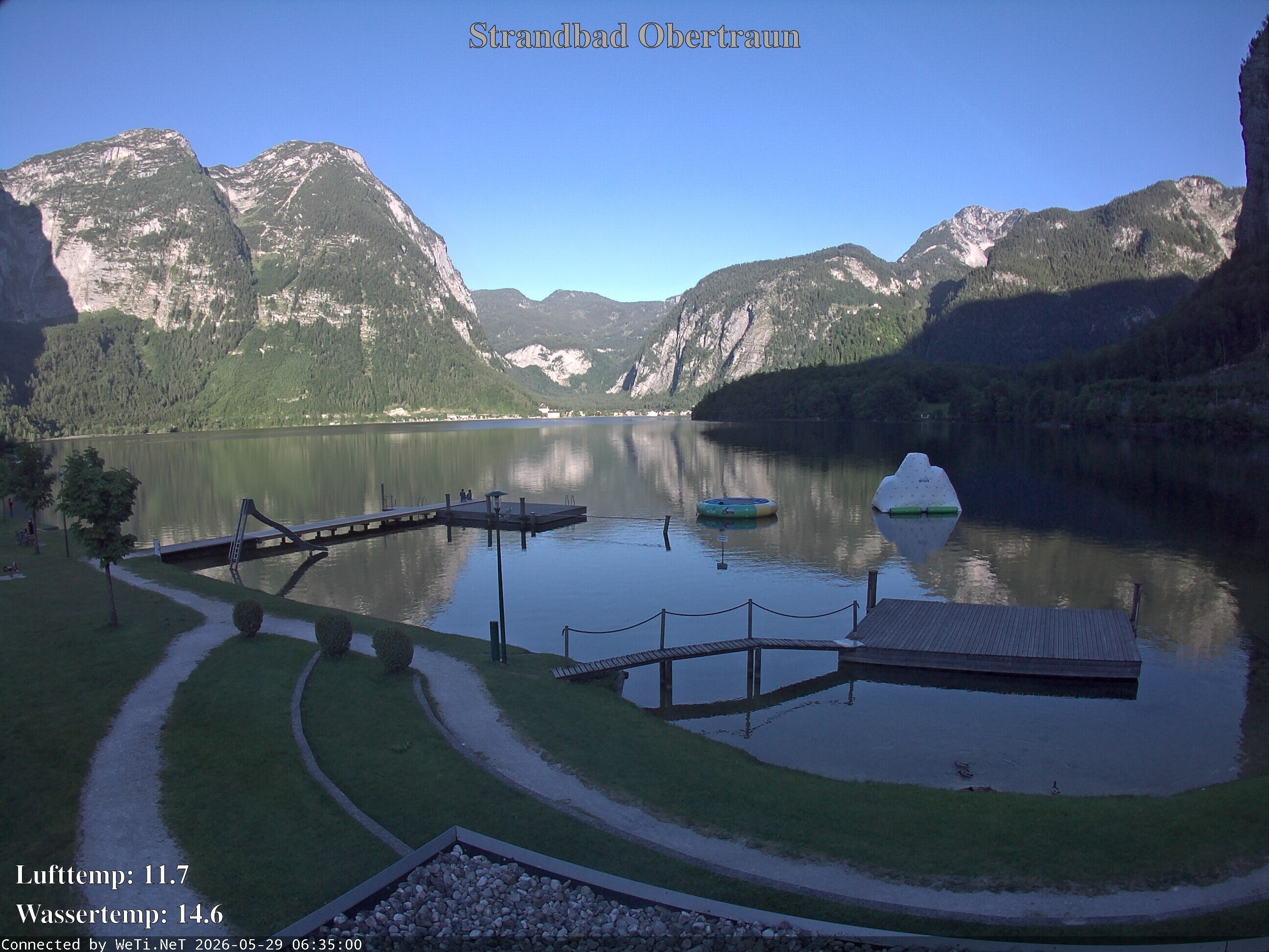 Archiv Foto Webcam Hallstätter See: Strandbad Obertraun