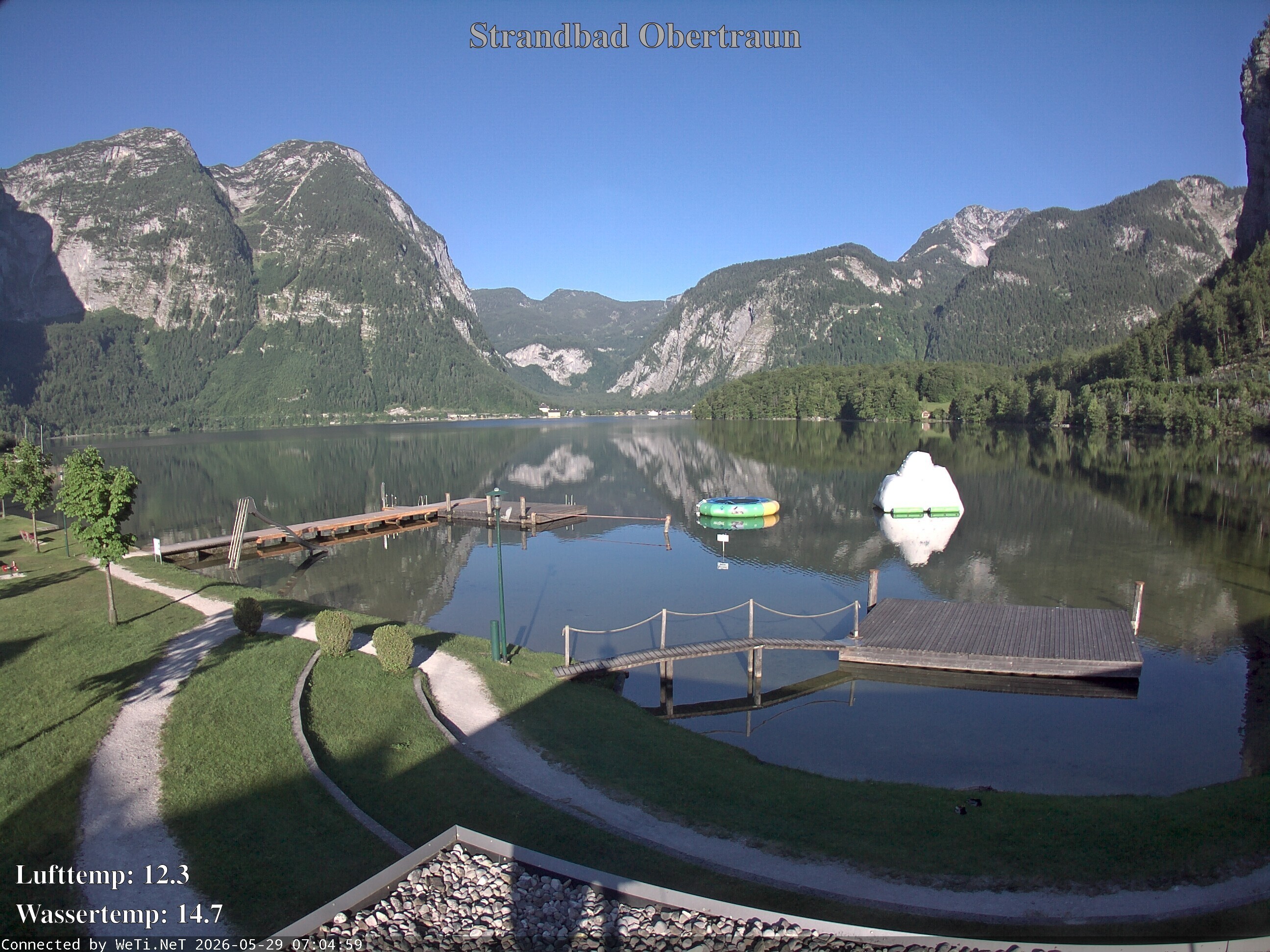 Archiv Foto Webcam Hallstätter See: Strandbad Obertraun