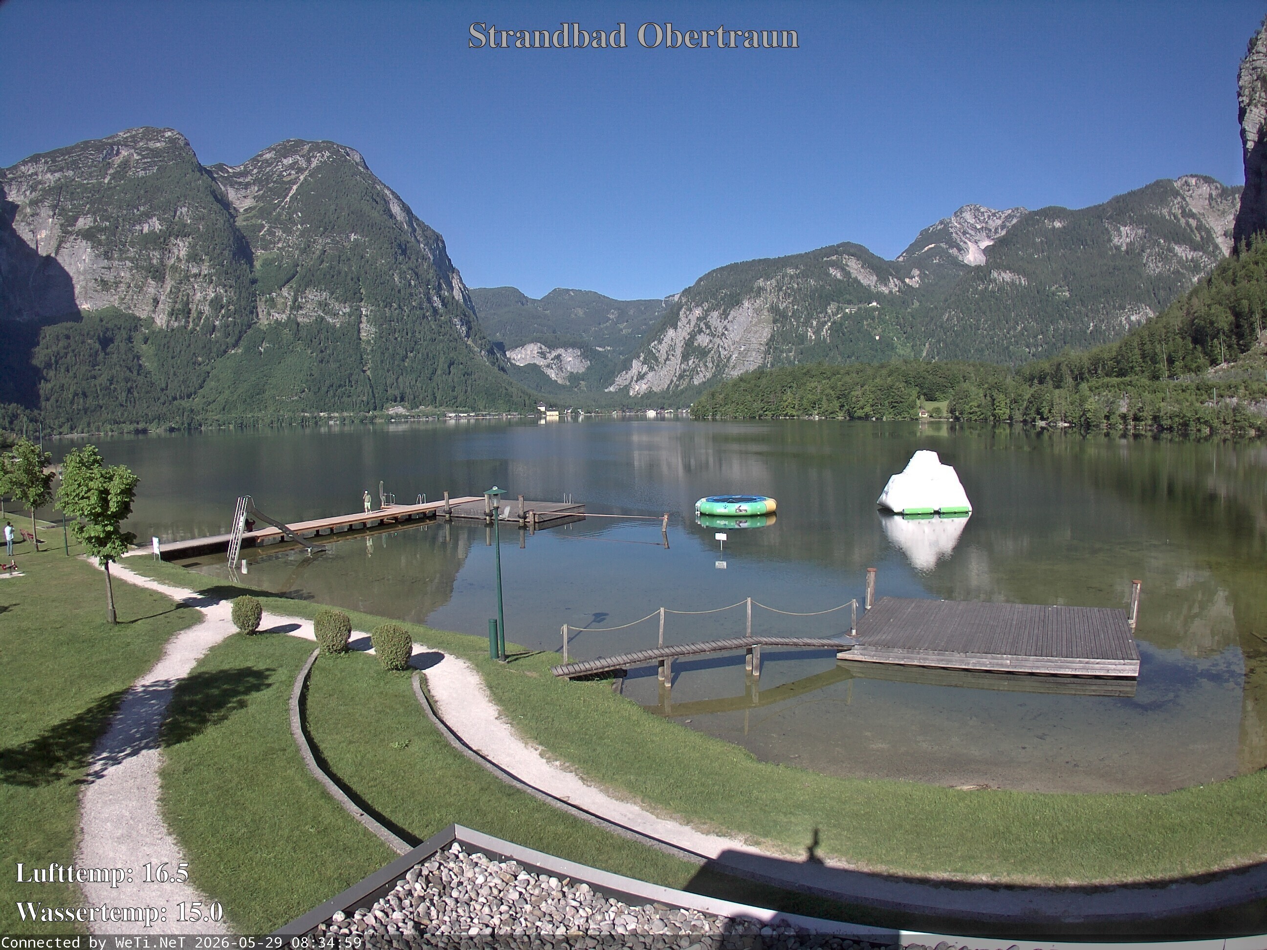 Archiv Foto Webcam Hallstätter See: Strandbad Obertraun