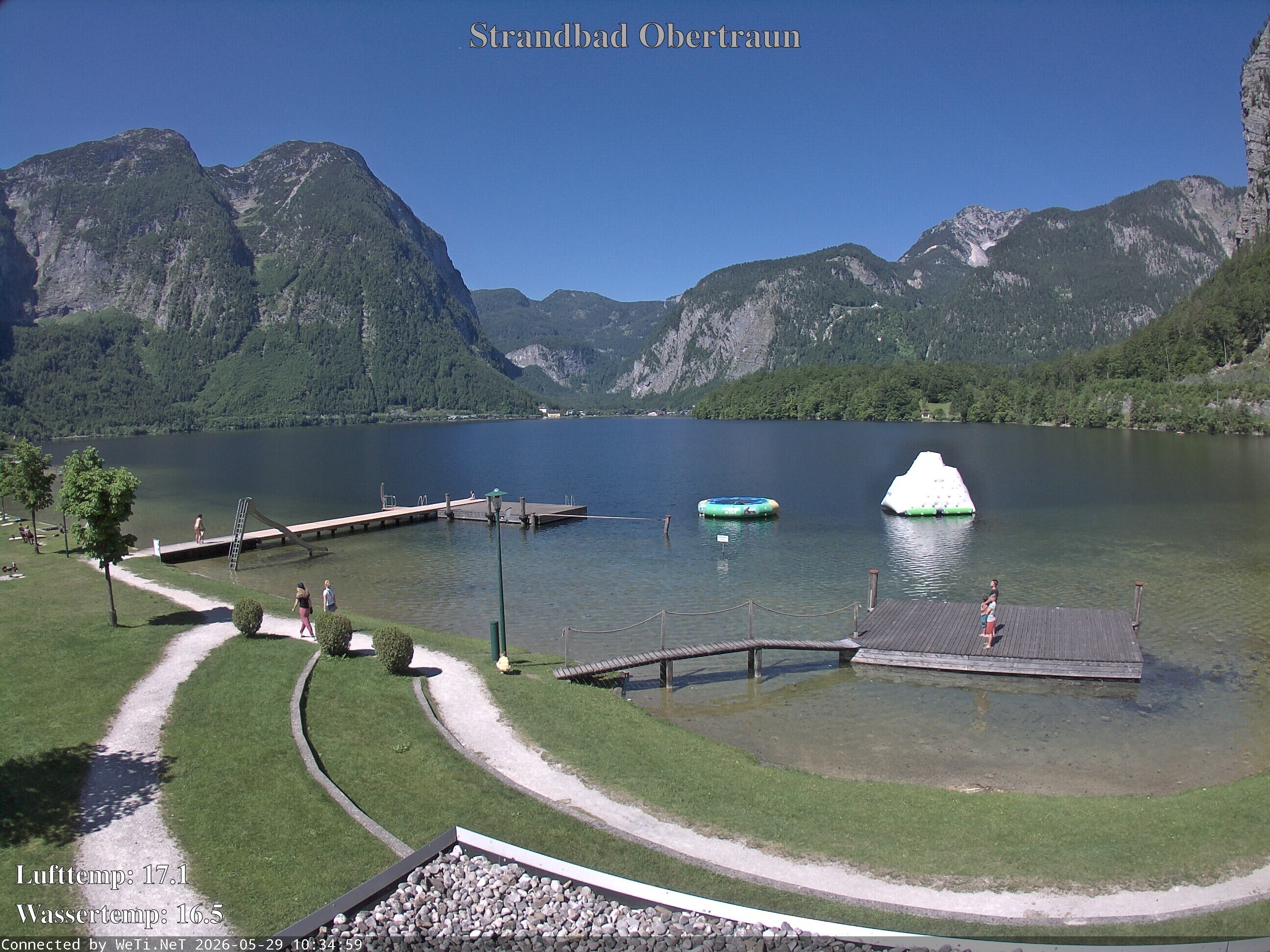 Archiv Foto Webcam Hallstätter See: Strandbad Obertraun