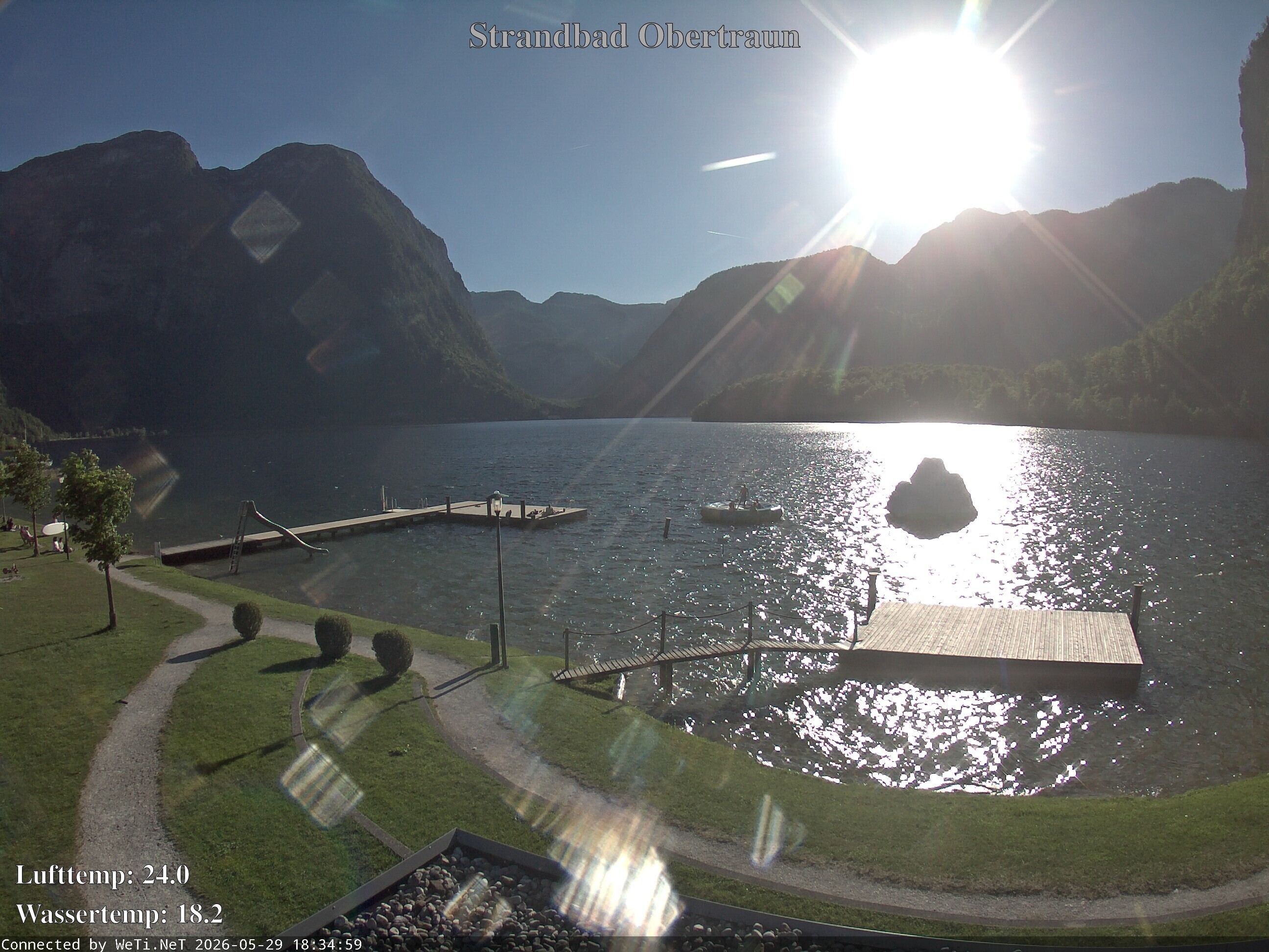 Archiv Foto Webcam Hallstätter See: Strandbad Obertraun