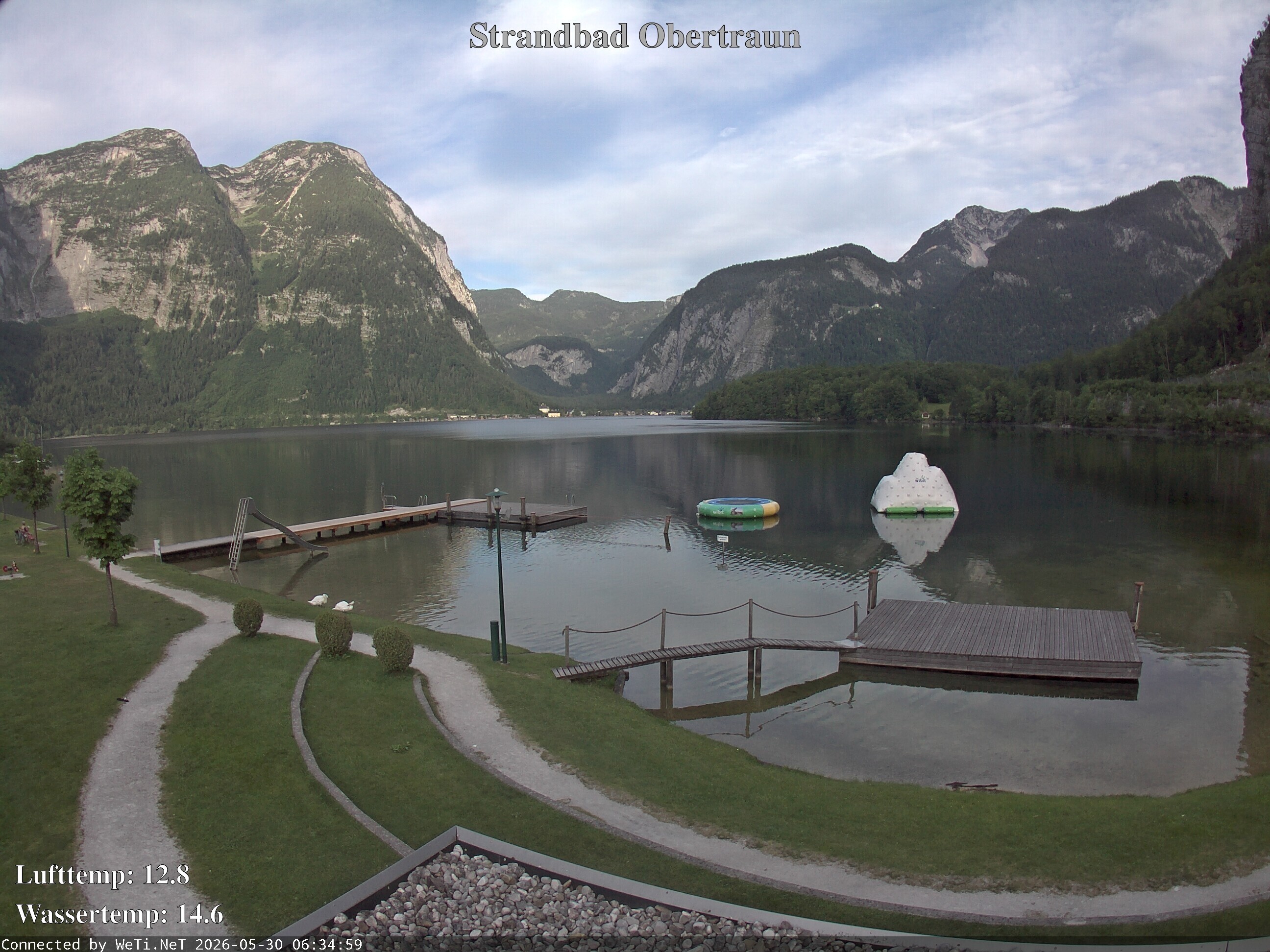 Archiv Foto Webcam Hallstätter See: Strandbad Obertraun