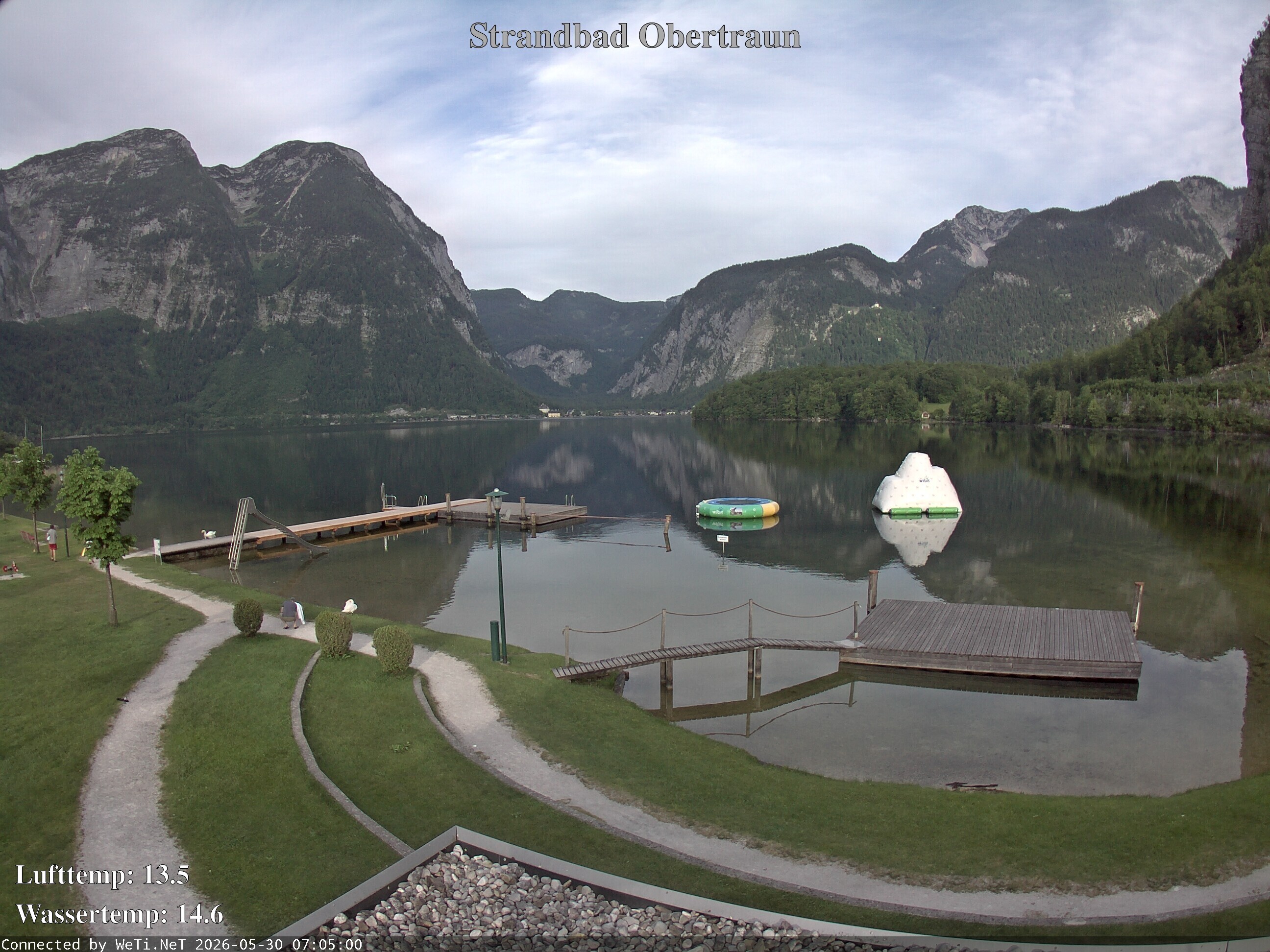Archiv Foto Webcam Hallstätter See: Strandbad Obertraun