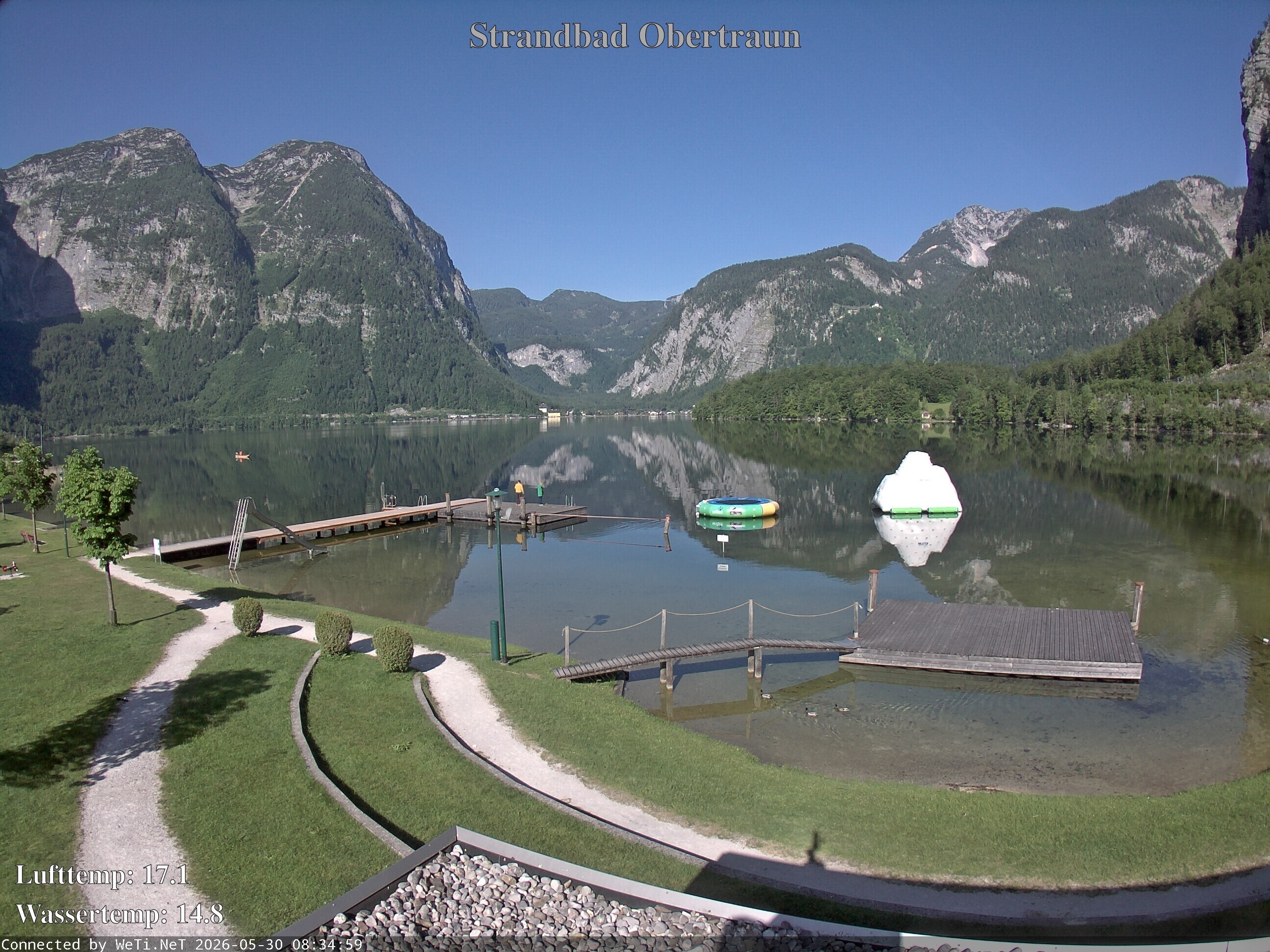 Archiv Foto Webcam Hallstätter See: Strandbad Obertraun