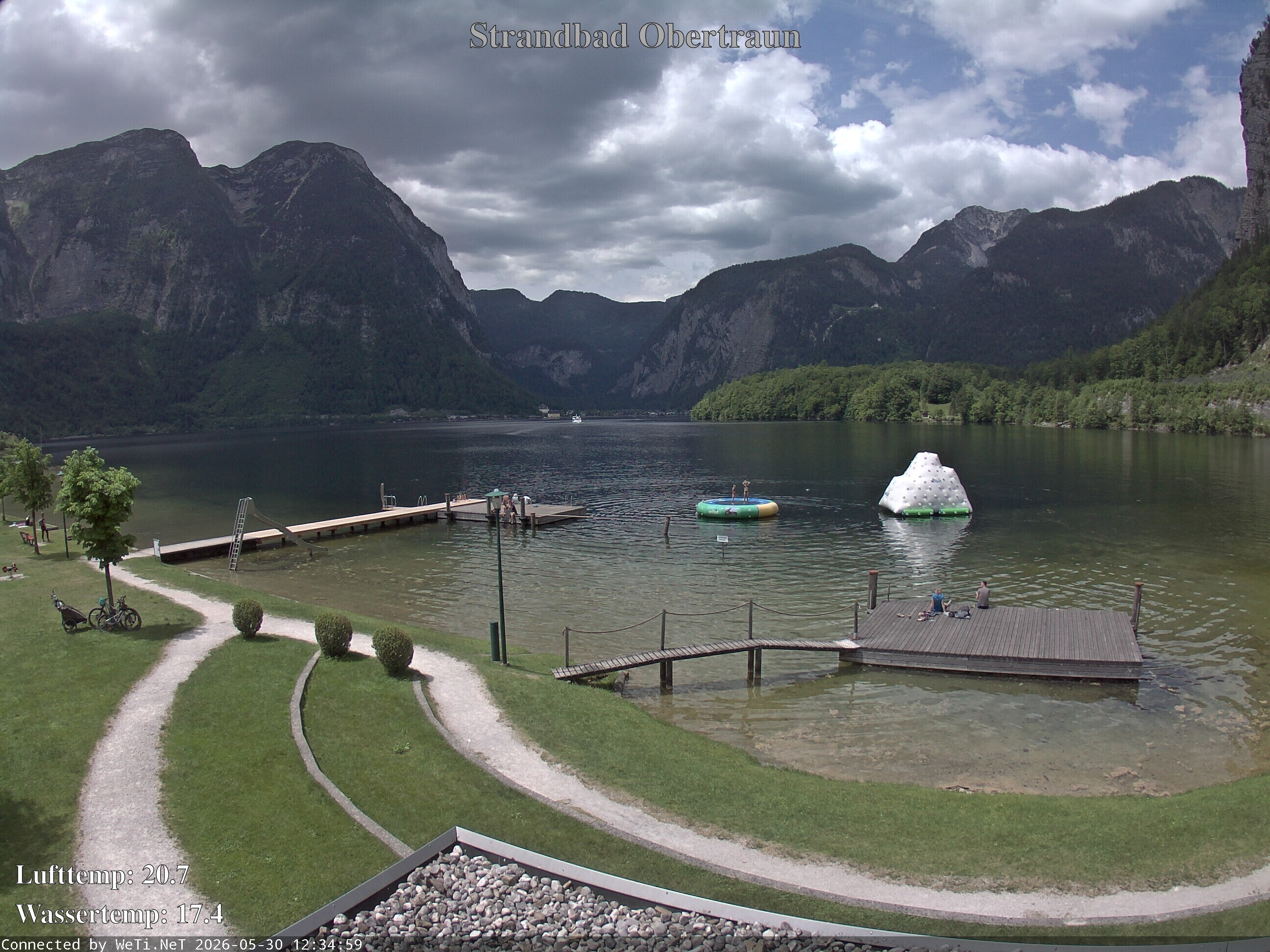 Archiv Foto Webcam Hallstätter See: Strandbad Obertraun