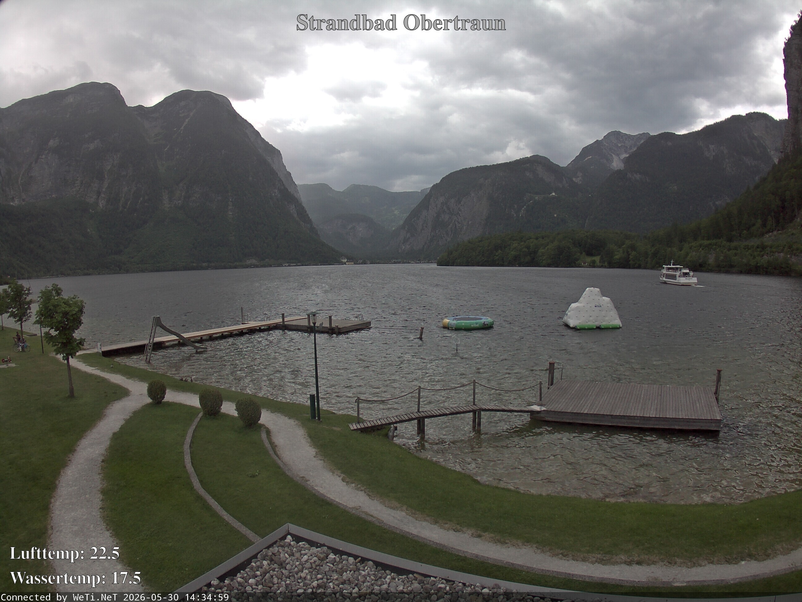 Archiv Foto Webcam Hallstätter See: Strandbad Obertraun