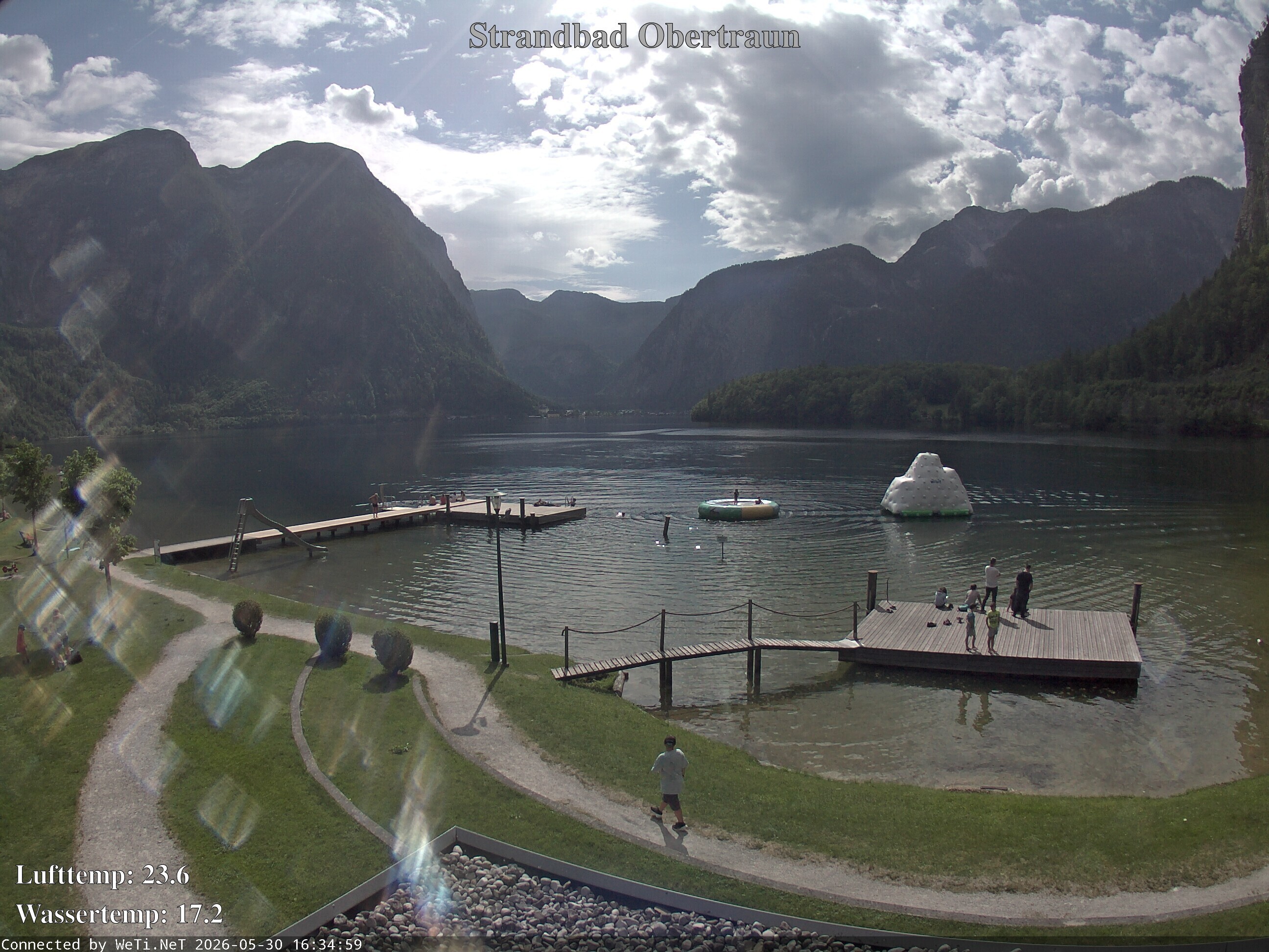 Archiv Foto Webcam Hallstätter See: Strandbad Obertraun