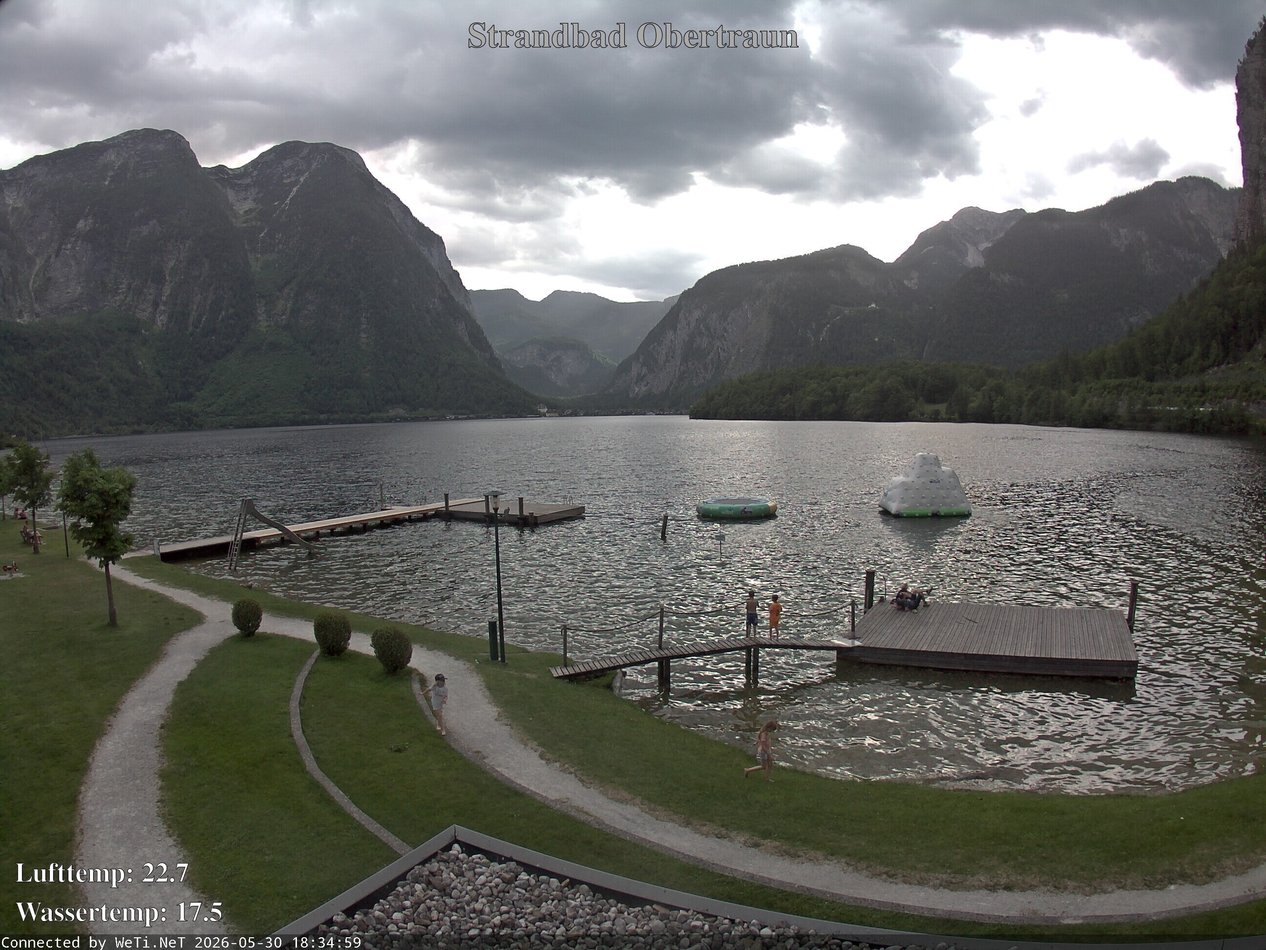 Archiv Foto Webcam Hallstätter See: Strandbad Obertraun