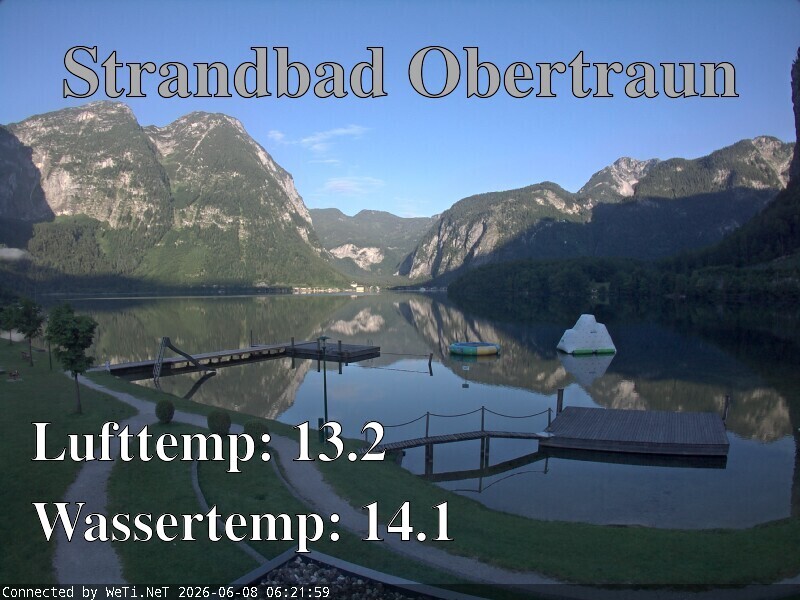Archiv Foto Webcam Hallstätter See: Strandbad Obertraun