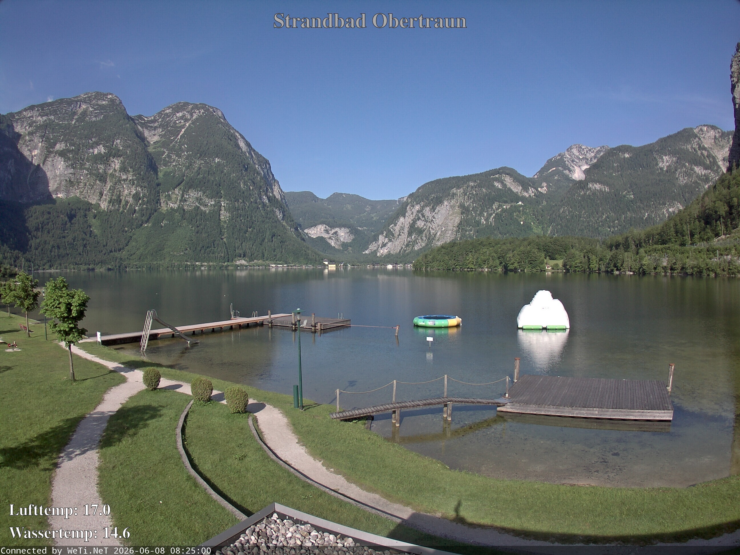 Archiv Foto Webcam Hallstätter See: Strandbad Obertraun