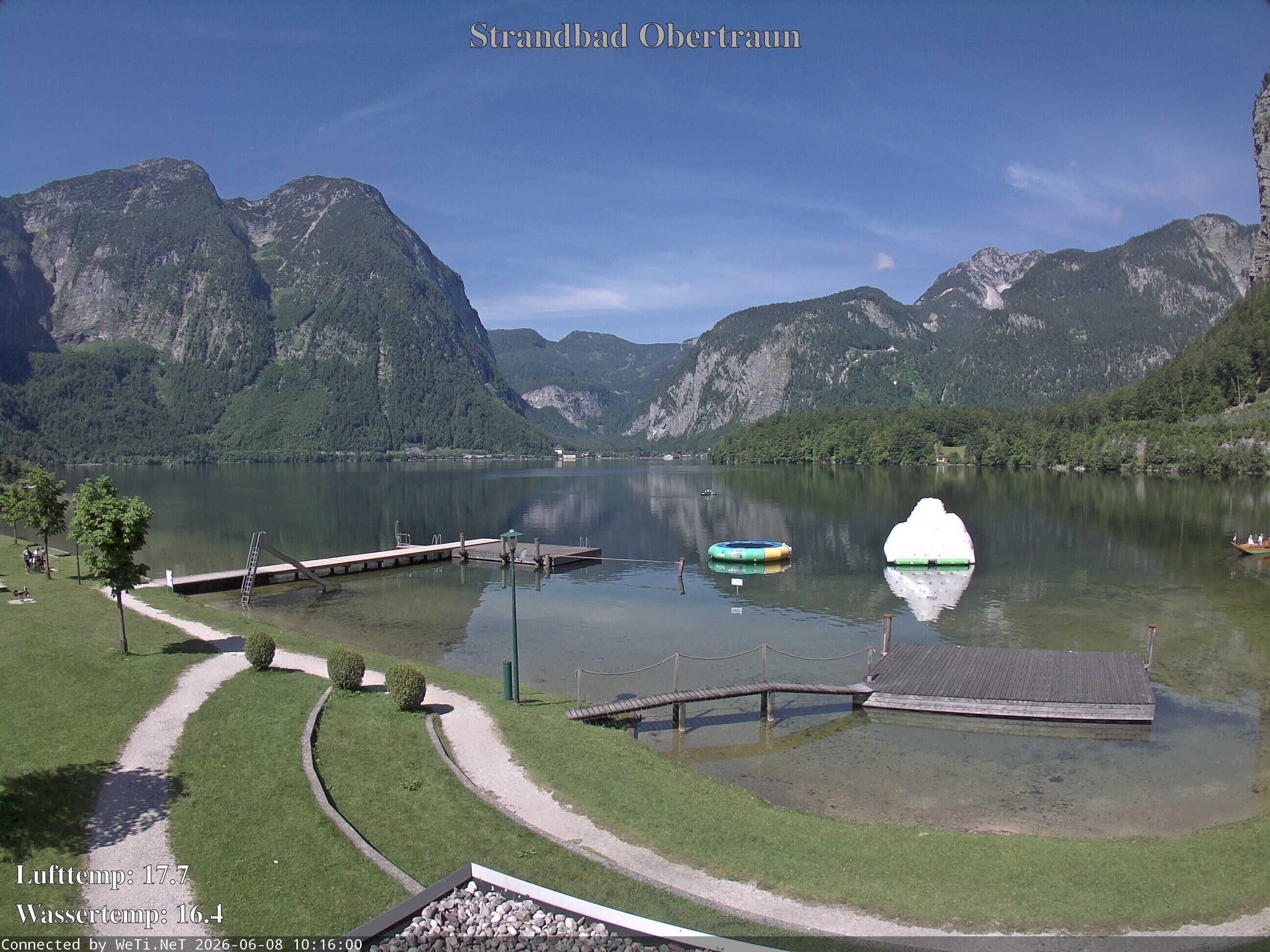 Archiv Foto Webcam Hallstätter See: Strandbad Obertraun