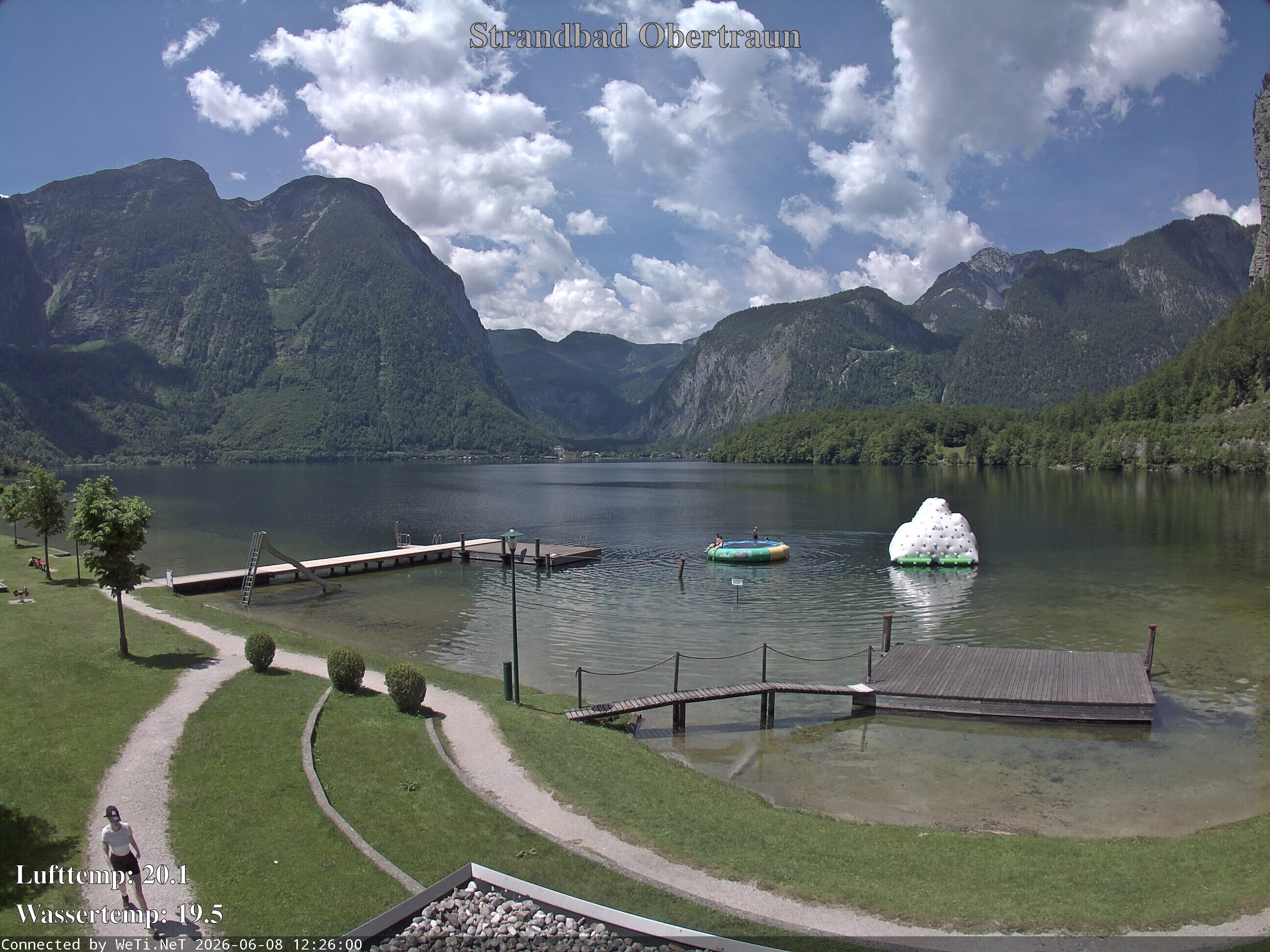 Archiv Foto Webcam Hallstätter See: Strandbad Obertraun