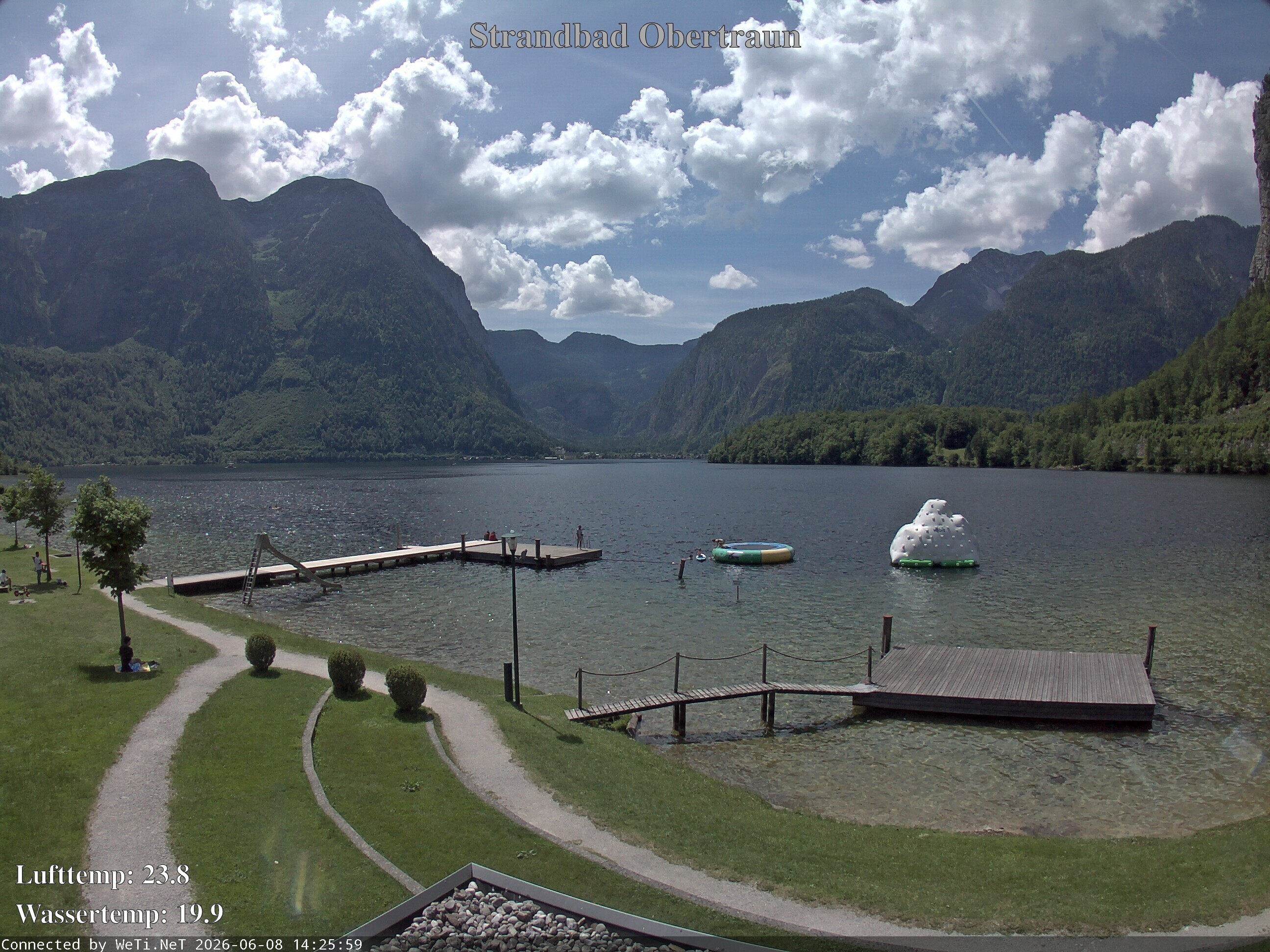 Archiv Foto Webcam Hallstätter See: Strandbad Obertraun