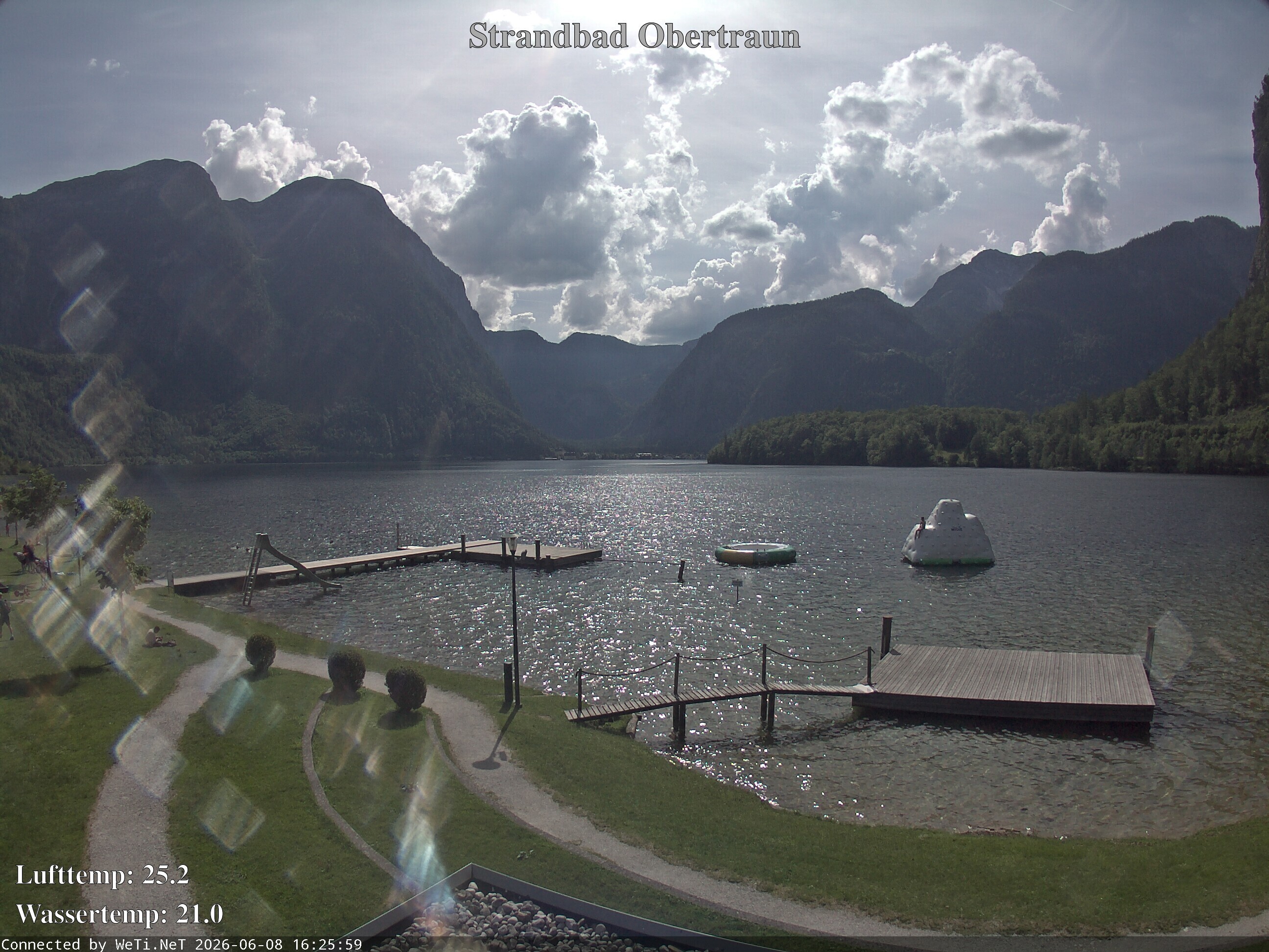 Archiv Foto Webcam Hallstätter See: Strandbad Obertraun