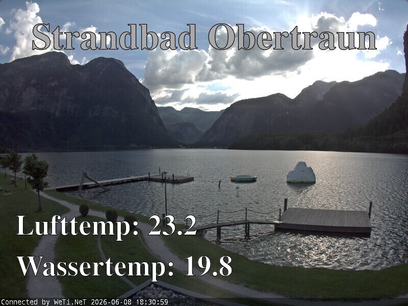 Archiv Foto Webcam Hallstätter See: Strandbad Obertraun
