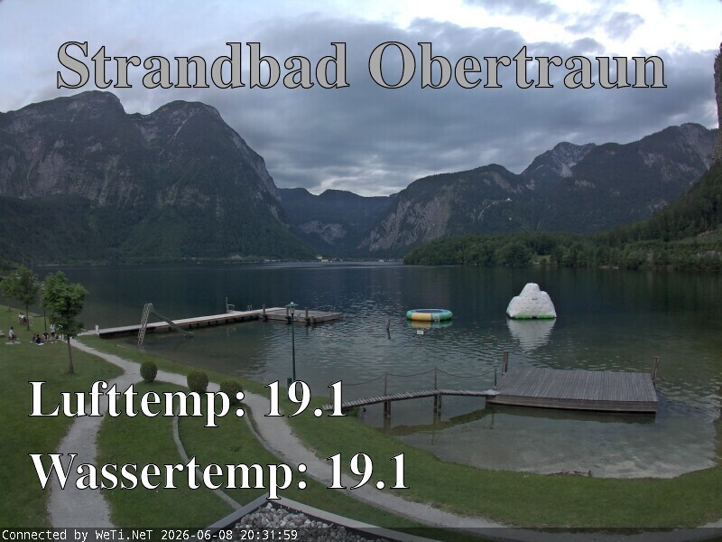 Archiv Foto Webcam Hallstätter See: Strandbad Obertraun