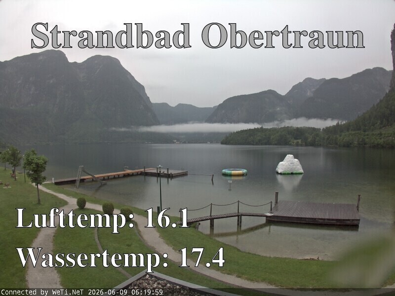 Archiv Foto Webcam Hallstätter See: Strandbad Obertraun