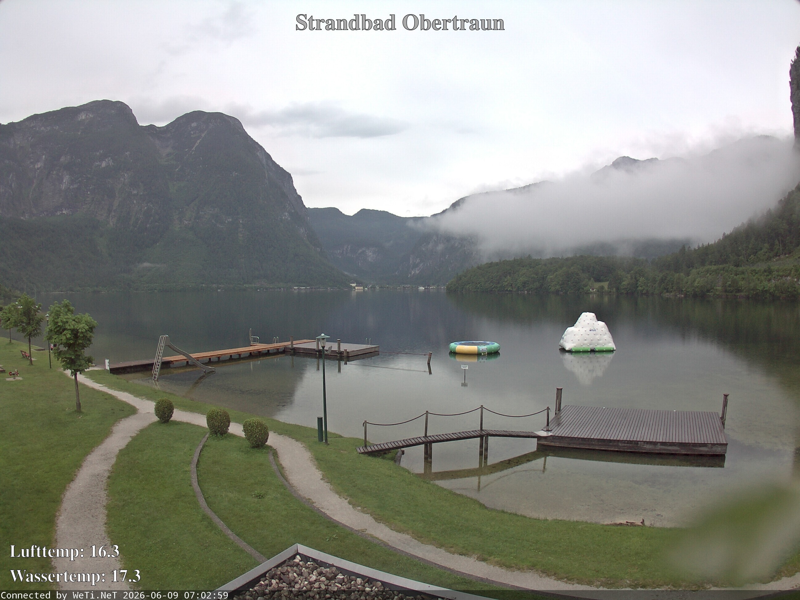 Archiv Foto Webcam Hallstätter See: Strandbad Obertraun