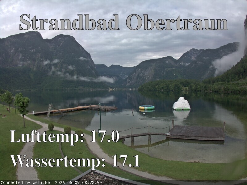 Archiv Foto Webcam Hallstätter See: Strandbad Obertraun